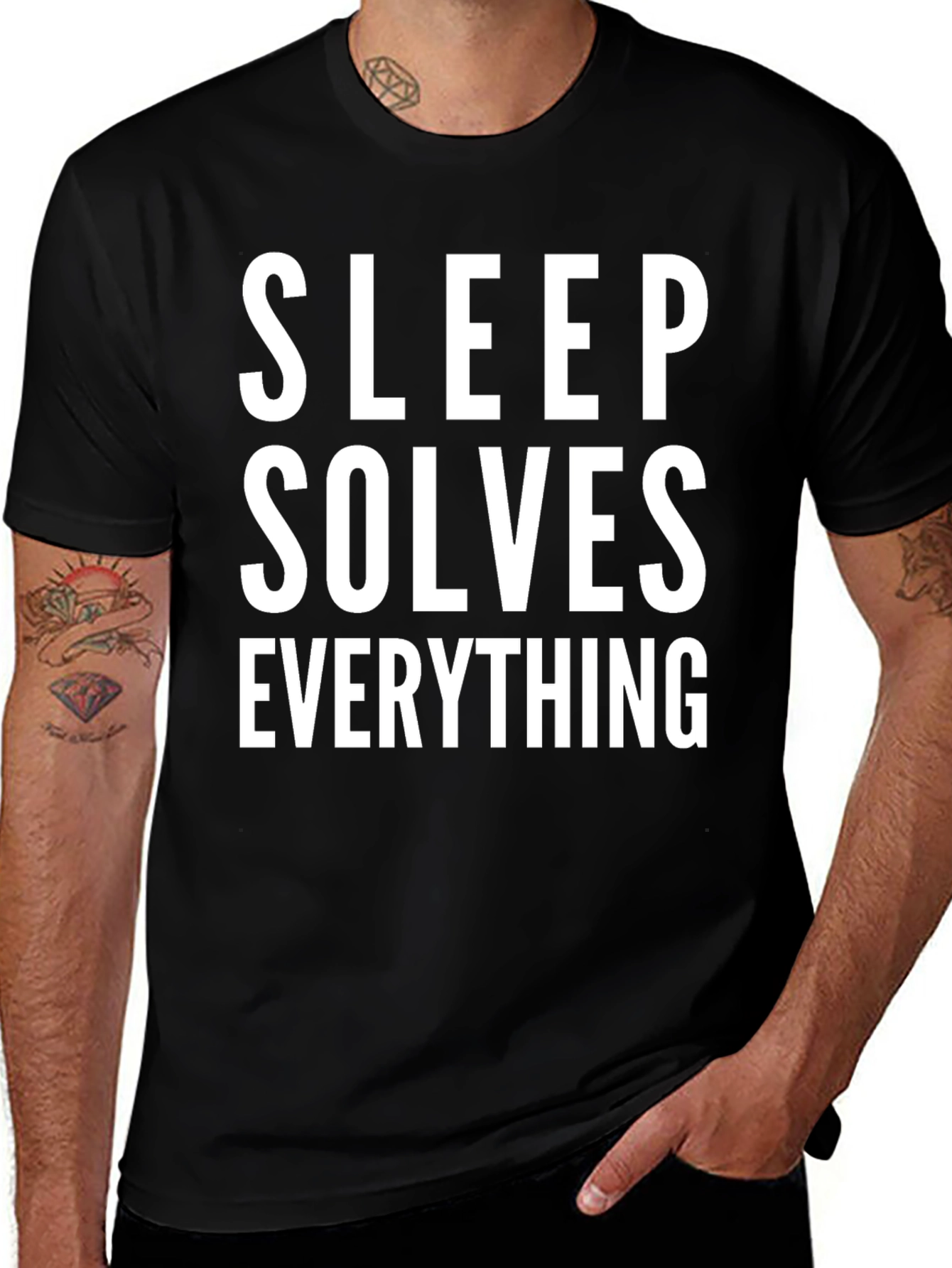 Variant 8 of Sleep Solves Everything T-Shirt Funny Slogan Tee