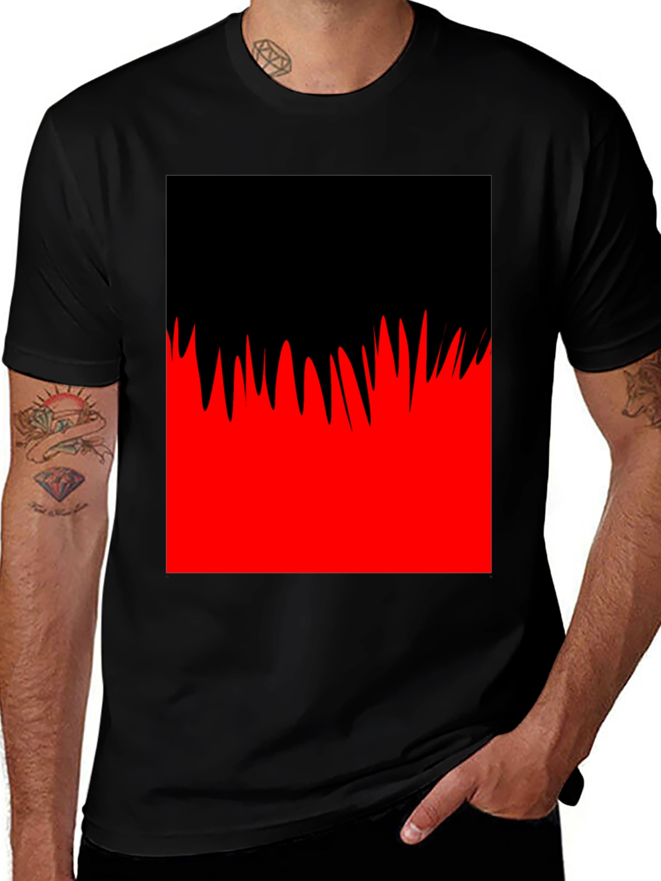 Variant 23 of Bold Graphic Tee - Red & Black Modern Design