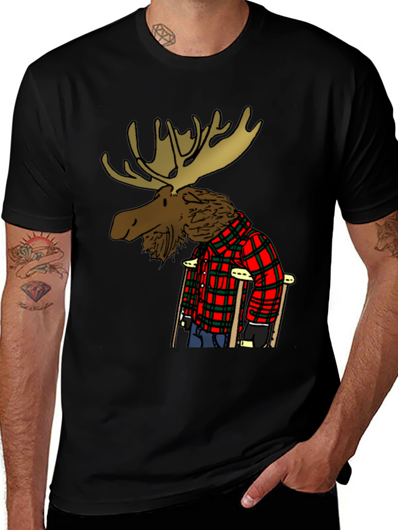 Variant 27 of Moose on Crutches Graphic Tee
