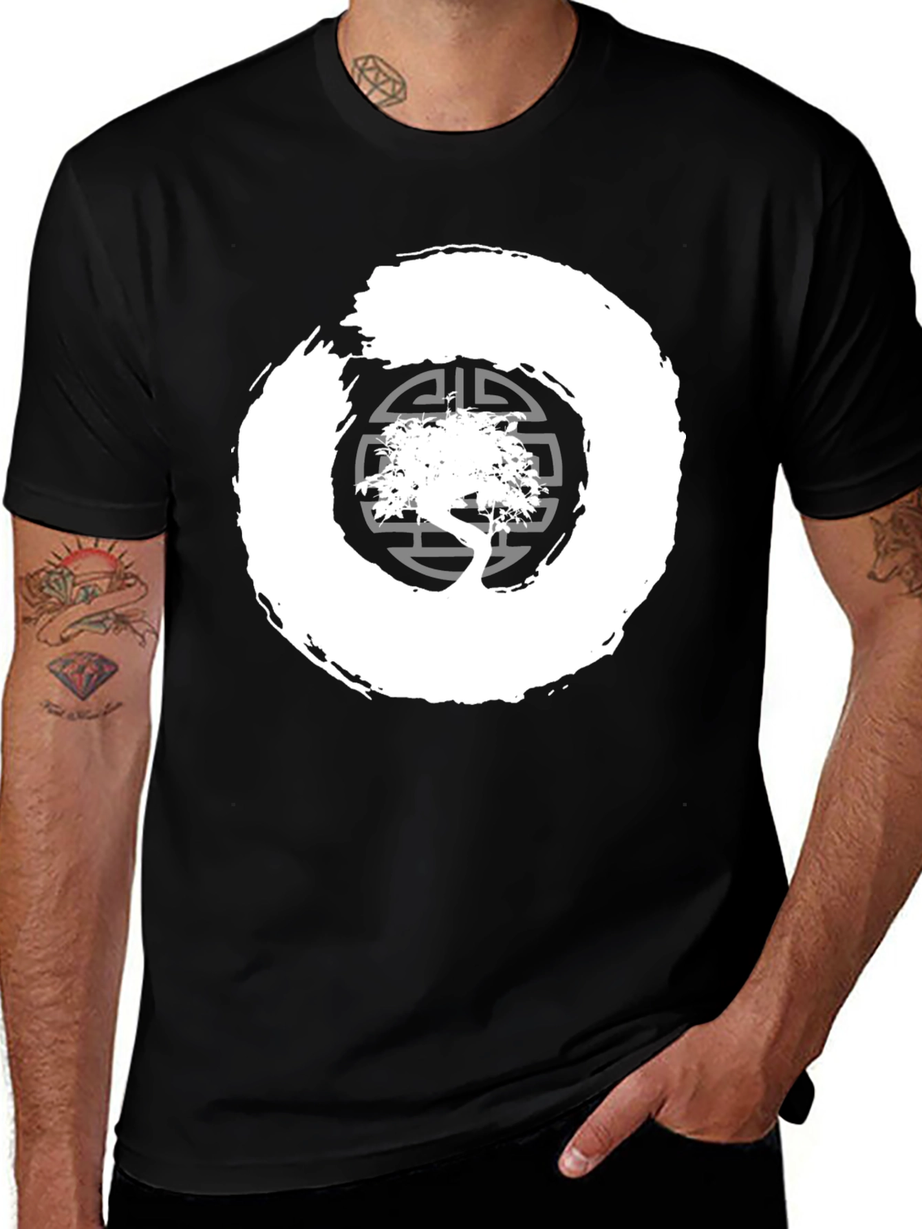 Variant 22 of Enso Zen Circle Bonsai Tree Graphic Tee
