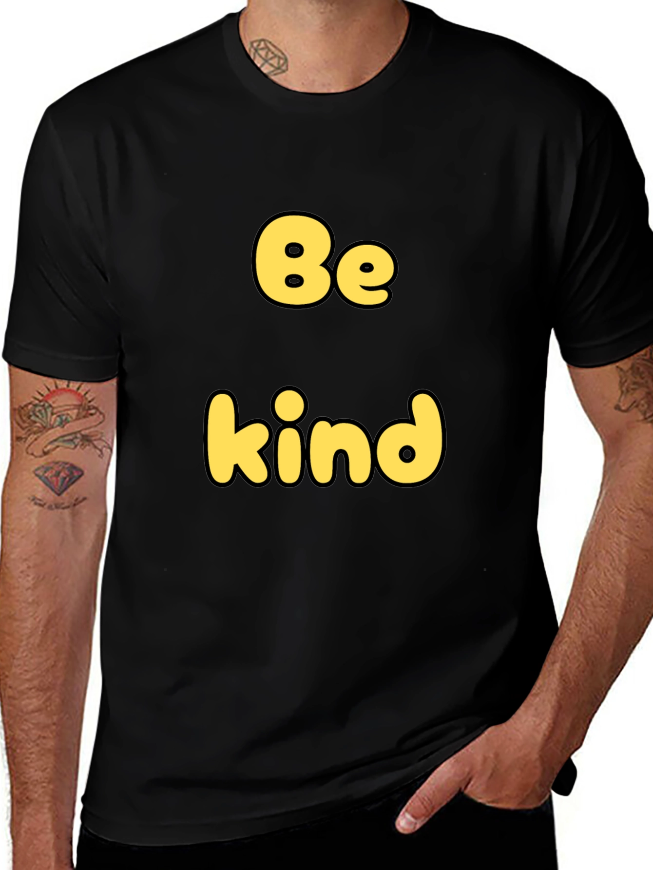 Variant 15 of Be Kind Black T-Shirt - Soft Cotton Casual Tee