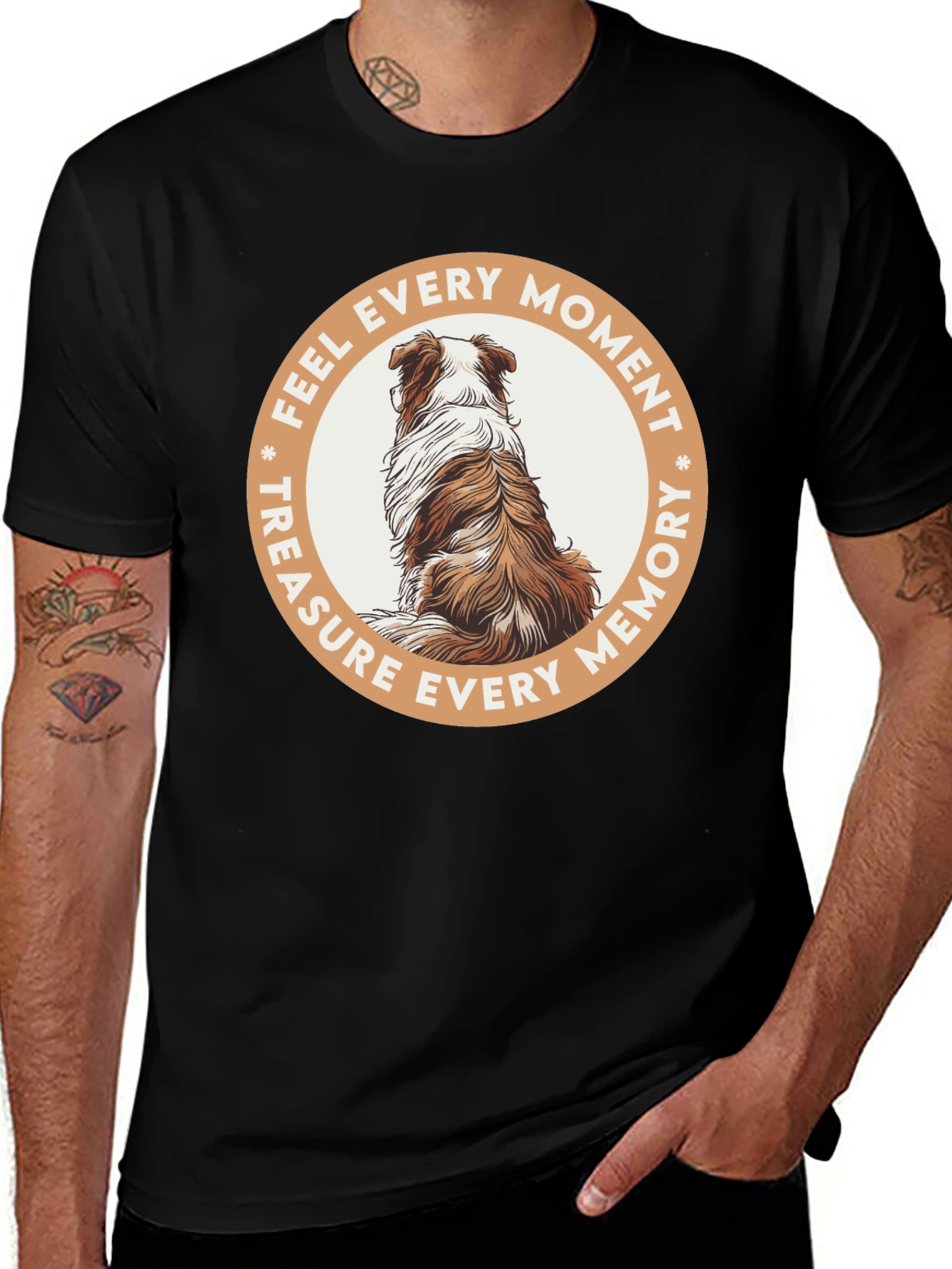Variant 12 of Feel Every Moment Dog Graphic Tee