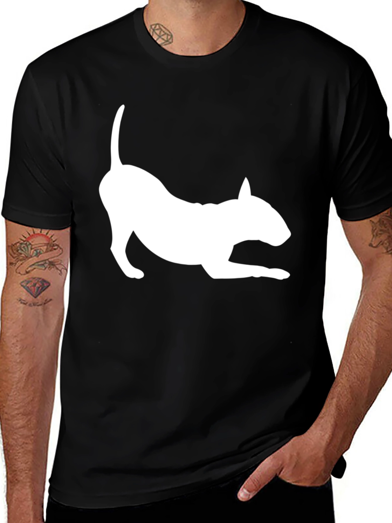 Bull Terrier Silhouette Black T-Shirt