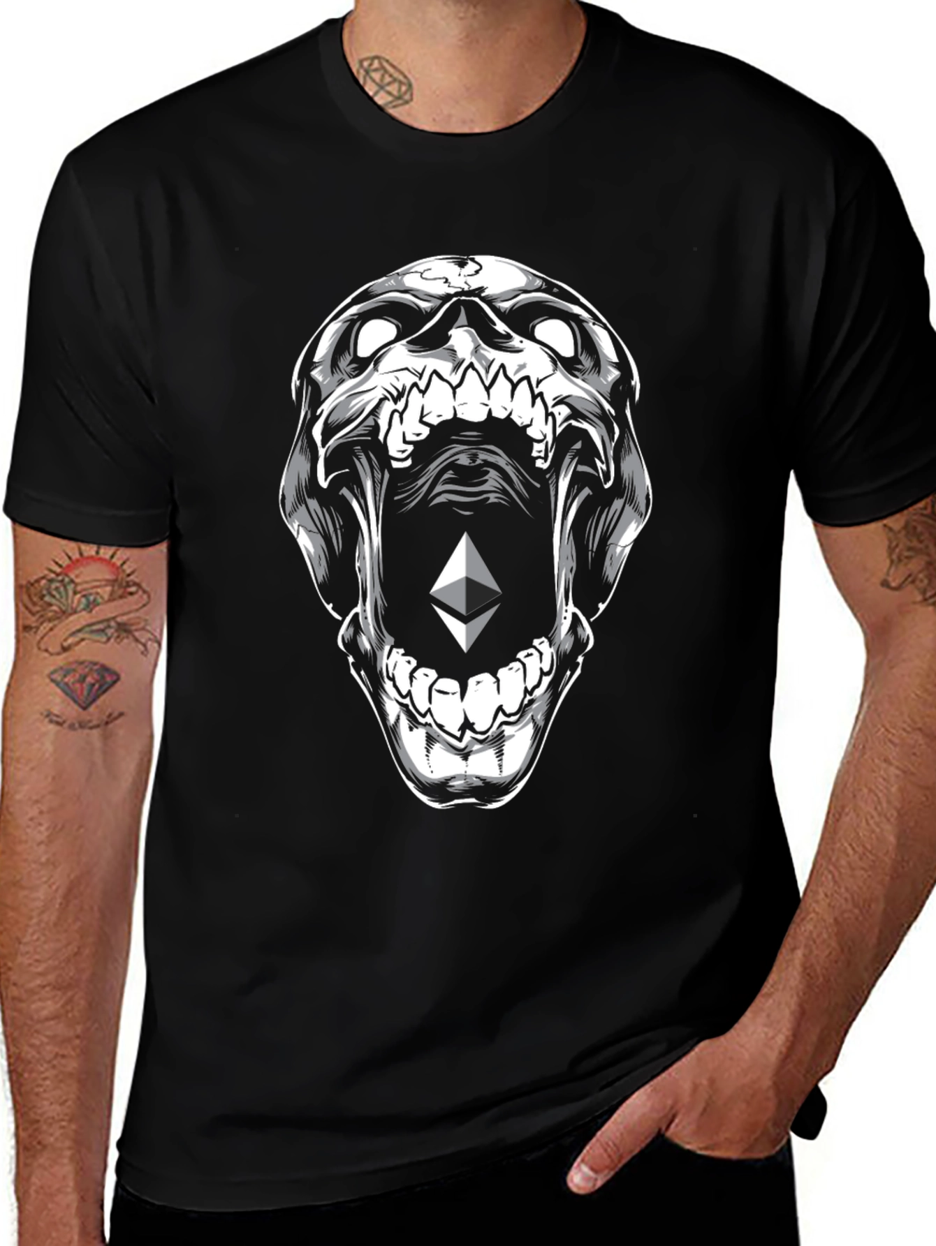 Variant 30 of Ethereum Skull Graphic T-Shirt