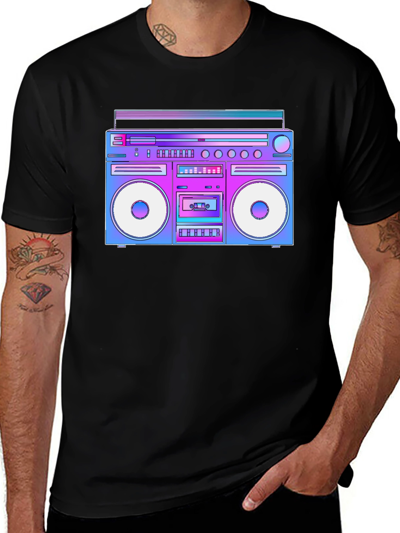 Variant 24 of Retro Boombox T-Shirt - 80s Throwback Style