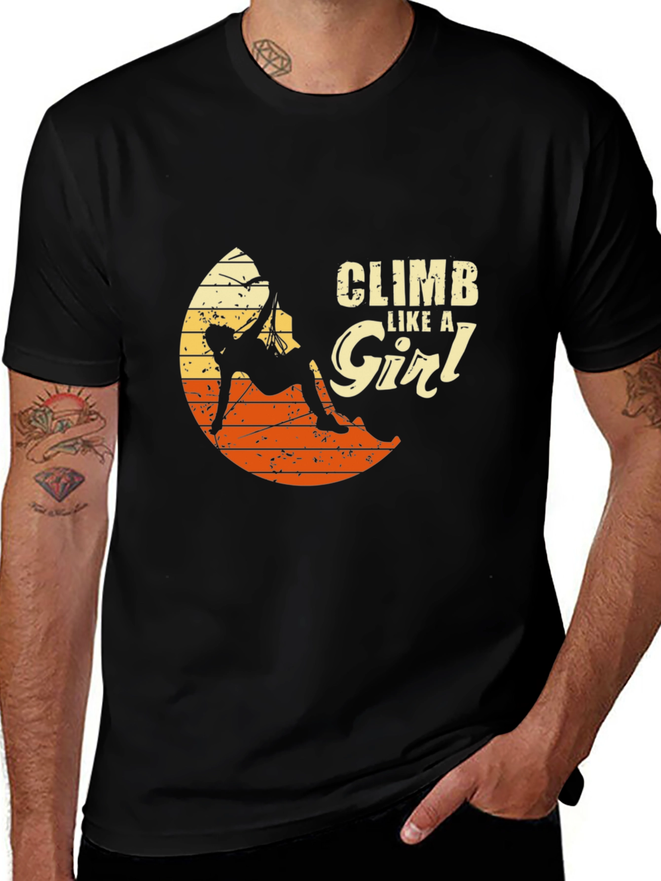 Variant 21 of Climb Like a Girl Black T-Shirt