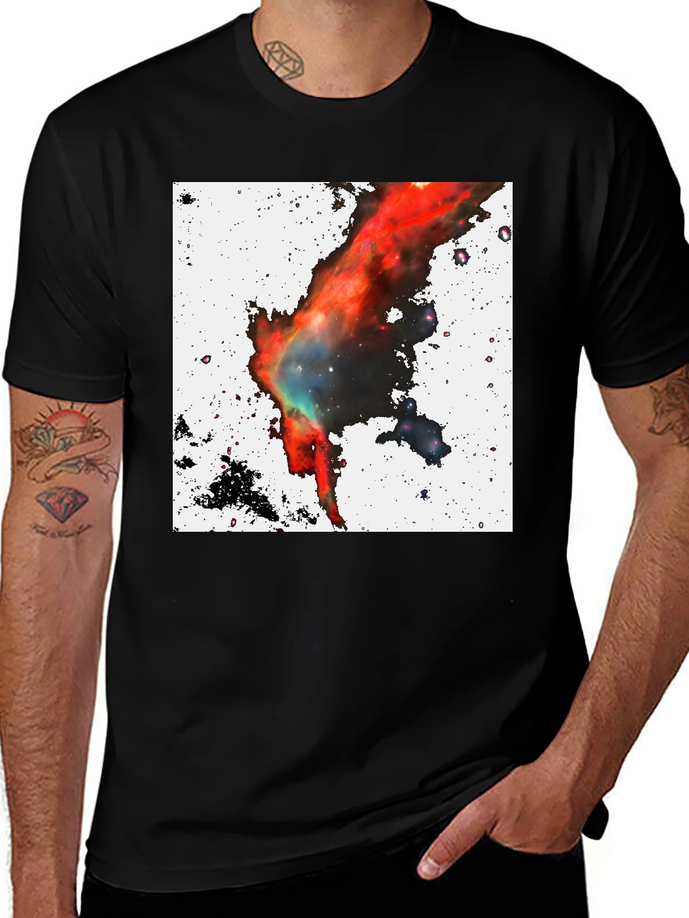 Variant 11 of Nebula Graphic Black T-Shirt