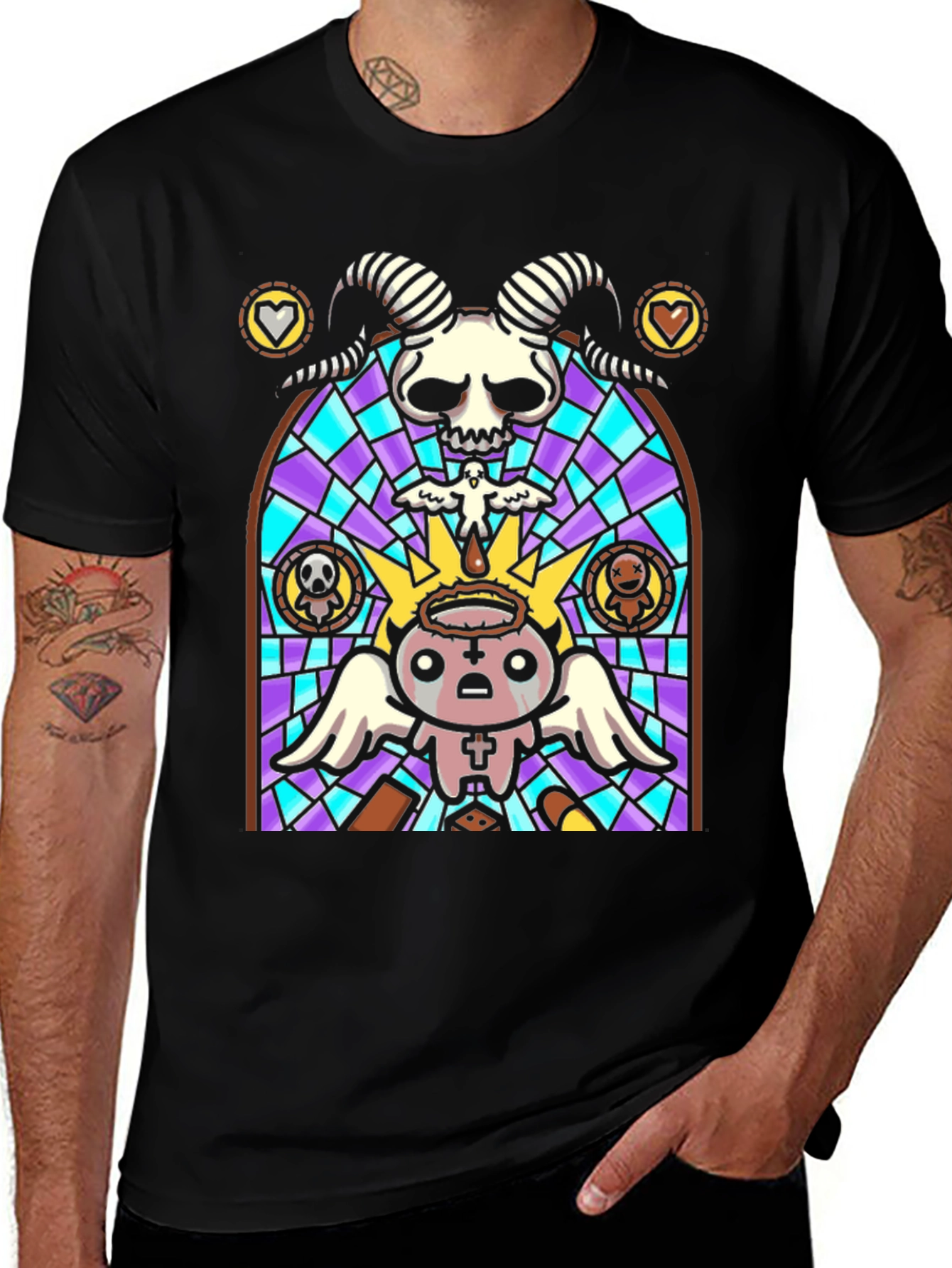Binding of Isaac Stained Glass T-Shirt