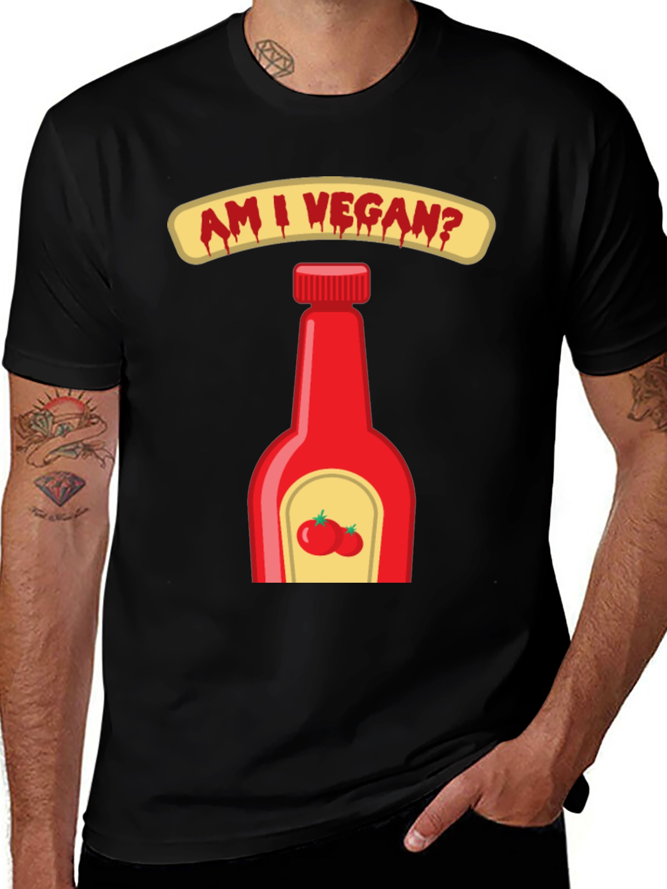 Variant 3 of Am I Vegan Ketchup Graphic T-Shirt
