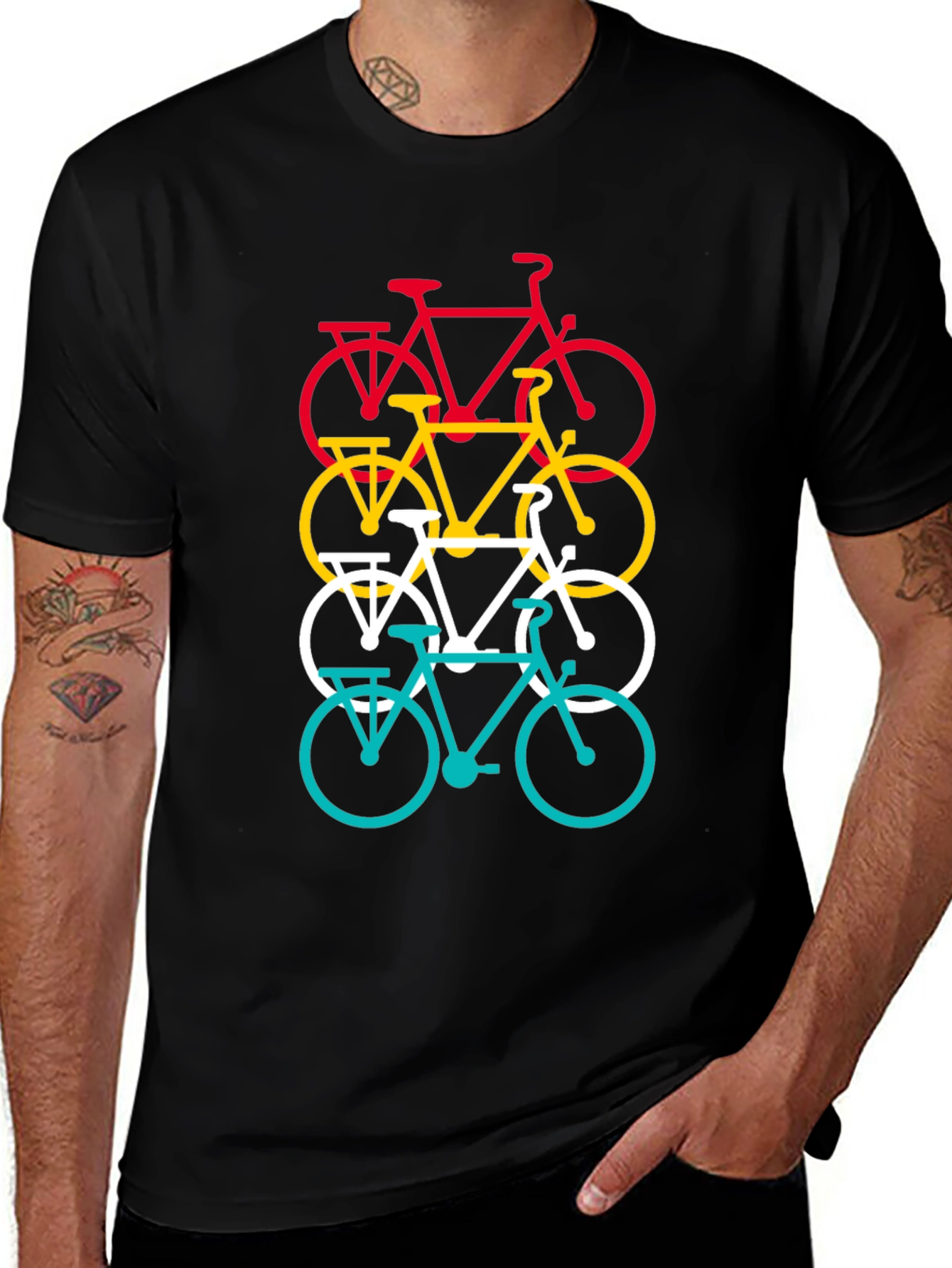 Variant 3 of Colorful Bike Graphic Tee - Fun Bicycle Design