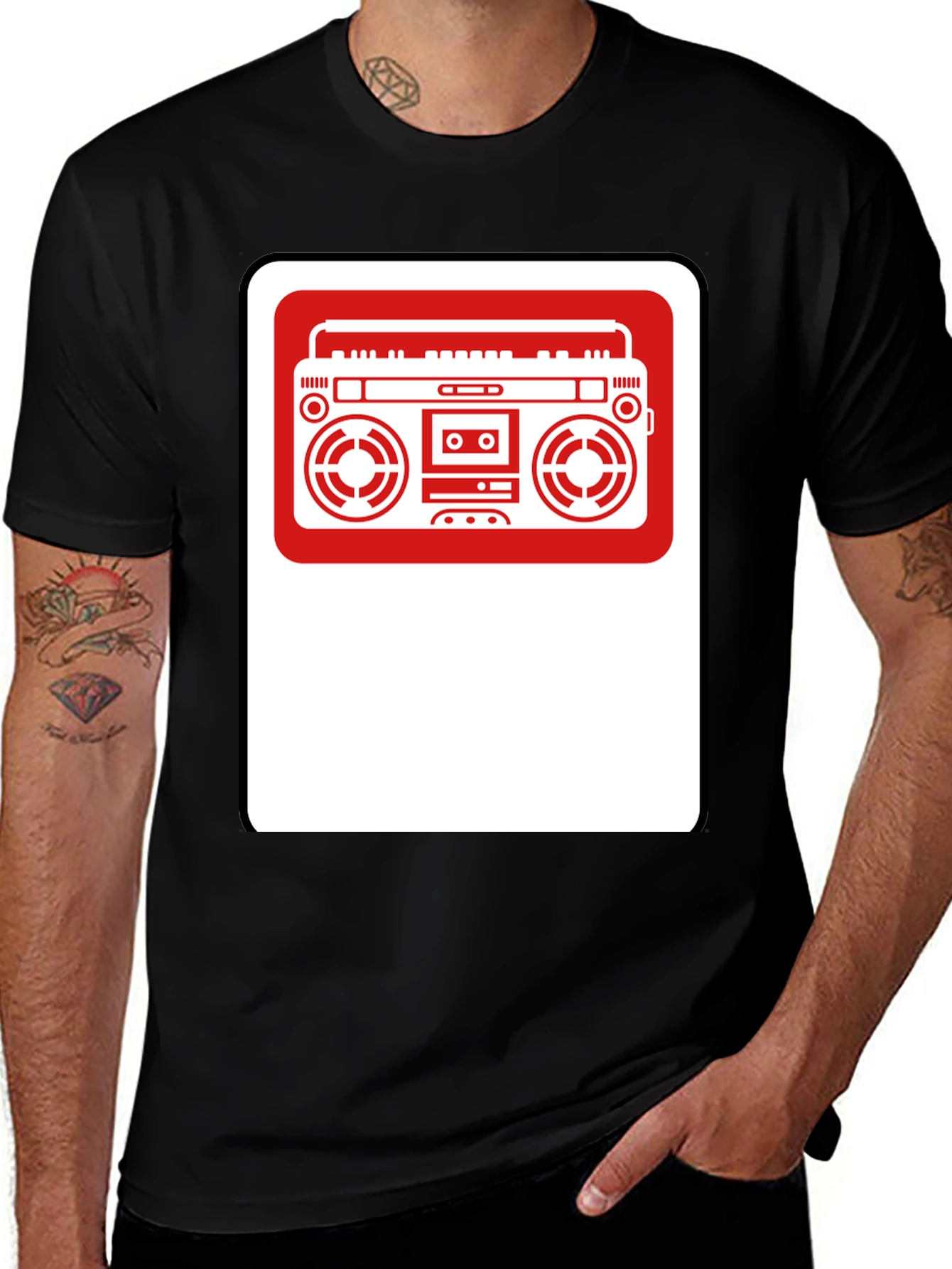 Variant 24 of Retro Boombox Graphic T-Shirt - Classic Style
