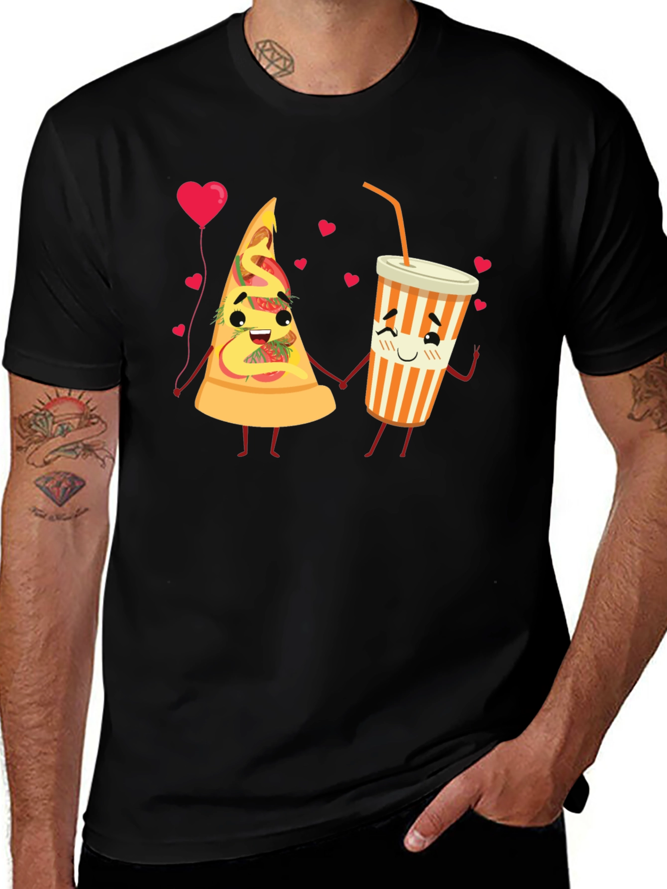 Variant 14 of Pizza & Soda Love Story Graphic Tee