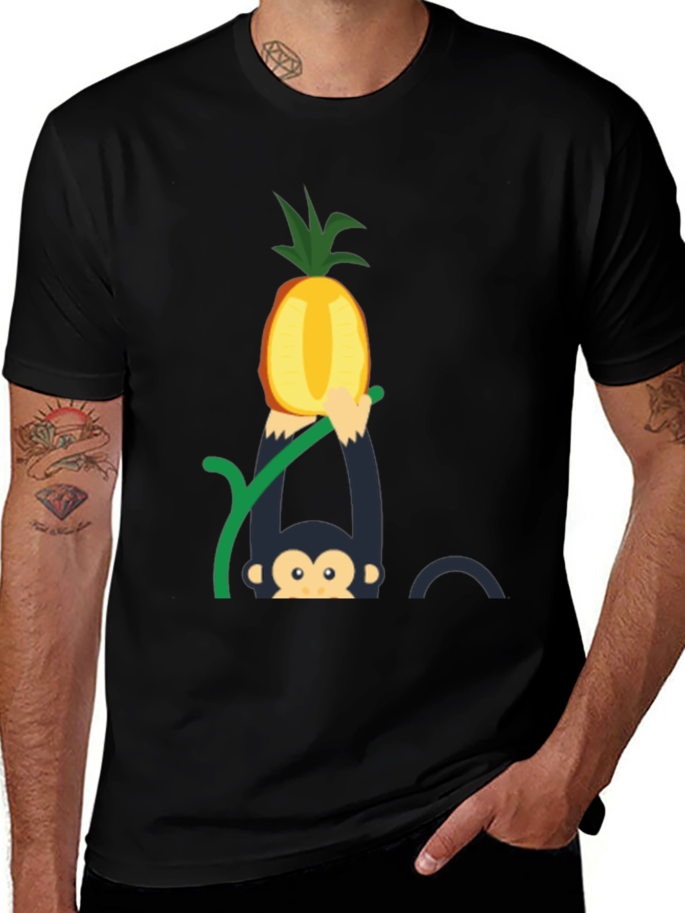 Variant 12 of Monkey Pineapple T-Shirt - Fun Graphic Tee