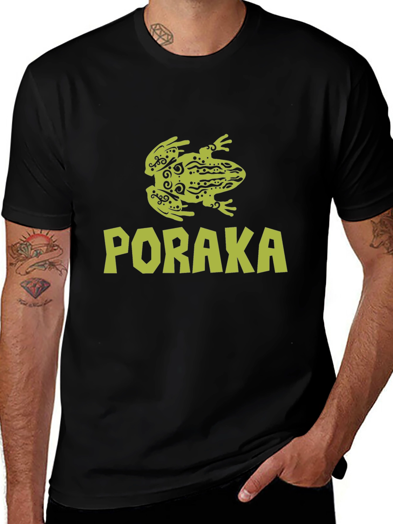 Variant 24 of Poraka Frog Graphic Black T-Shirt