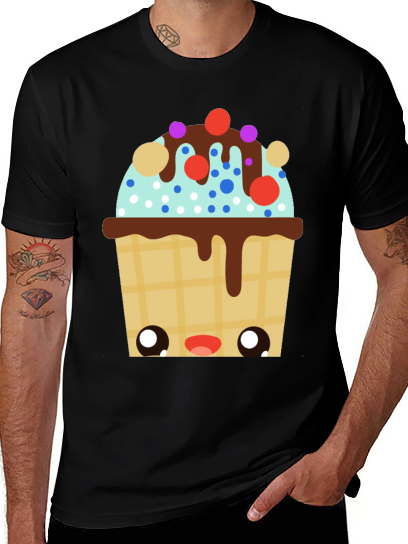 Variant 17 of Kawaii Ice Cream Cone Graphic Tee
