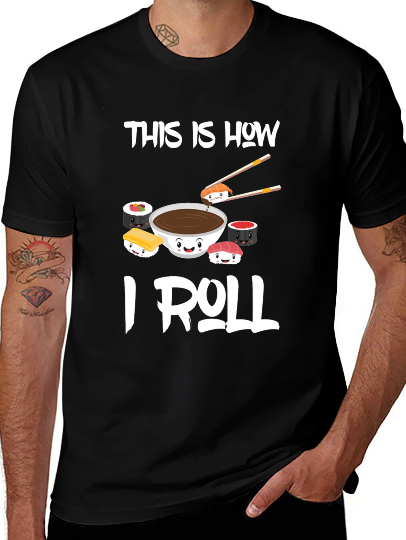 Variant 23 of Sushi Lover's Humor Tee - This is How I Roll!