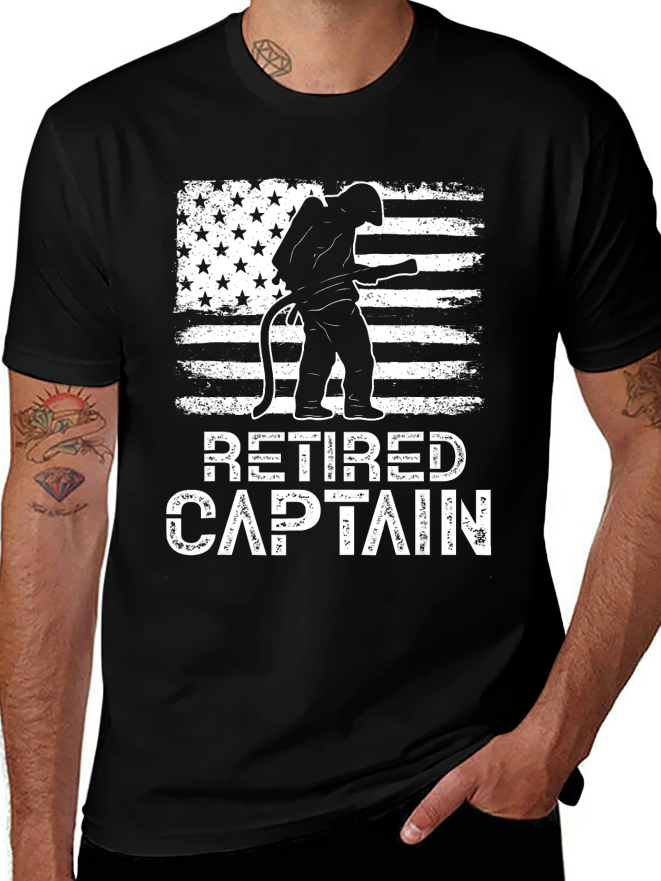 Variant 25 of Retired Captain Firefighter T-Shirt