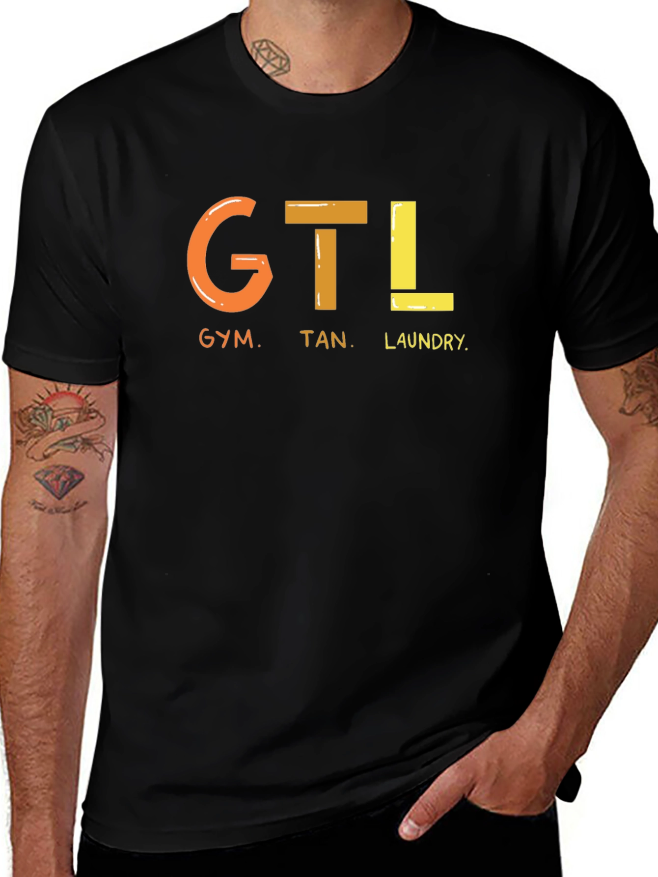 GTL Gym Tan Laundry Black Graphic T-Shirt
