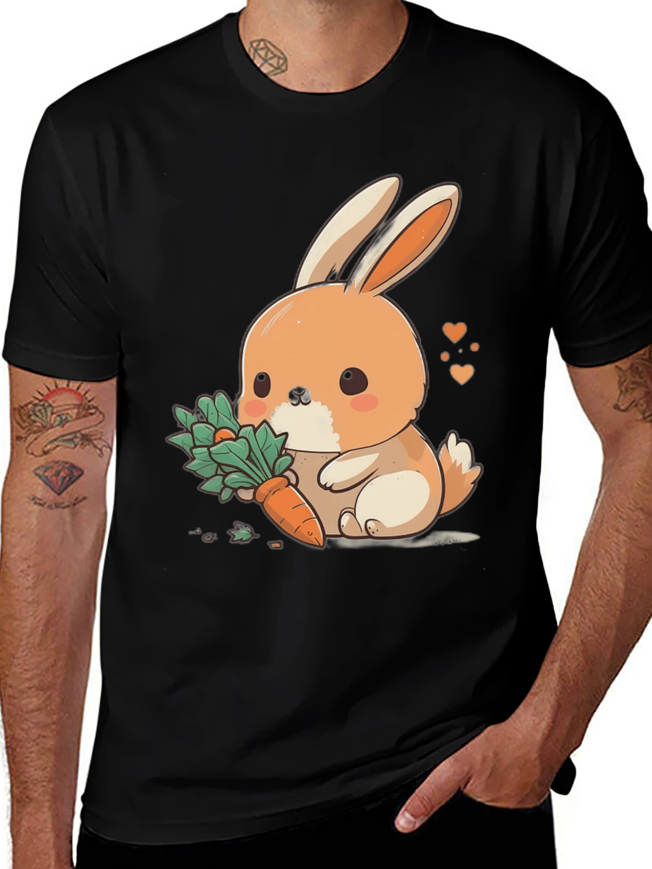 Variant 10 of Cute Bunny Carrot Graphic Tee