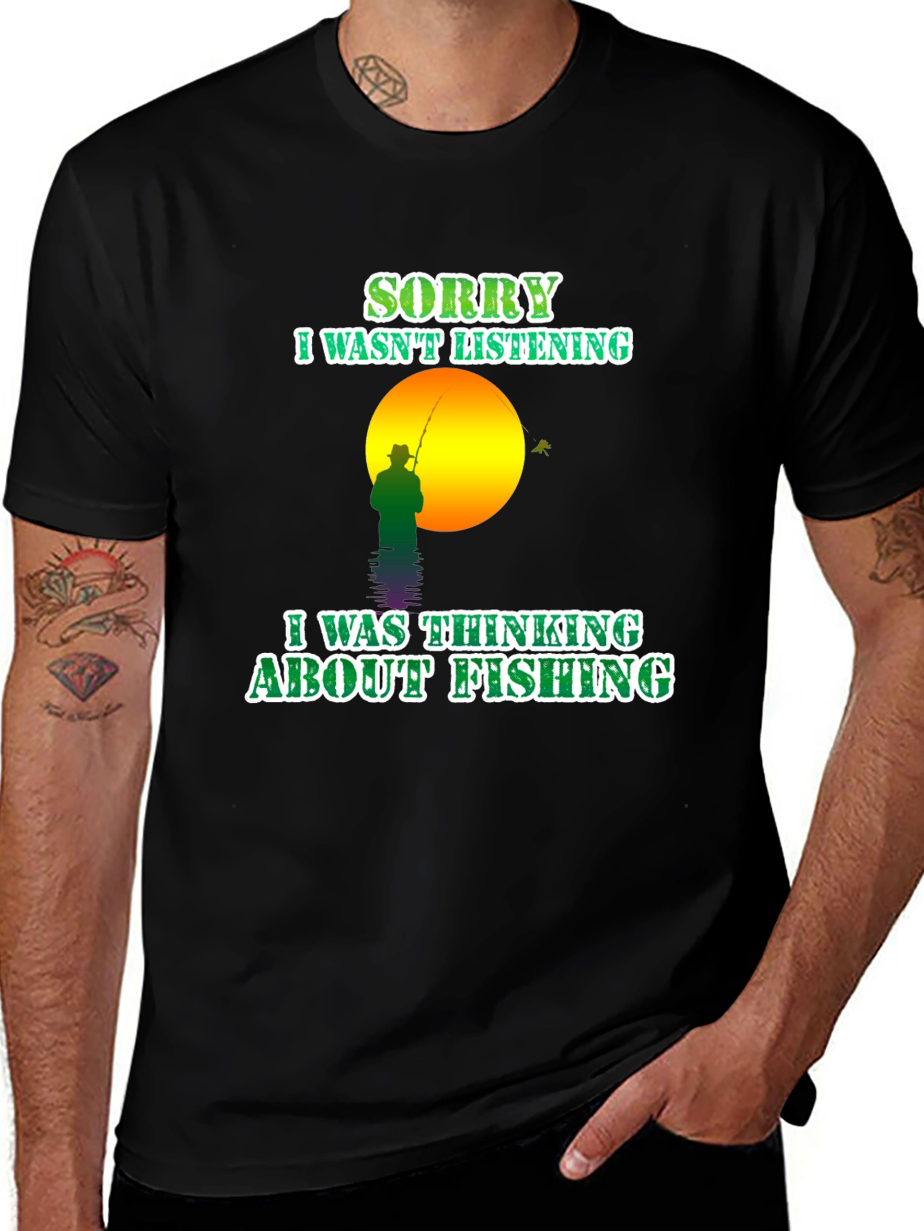 Variant 6 of Fishing T-Shirt: Sorry, Thinking About Fishing