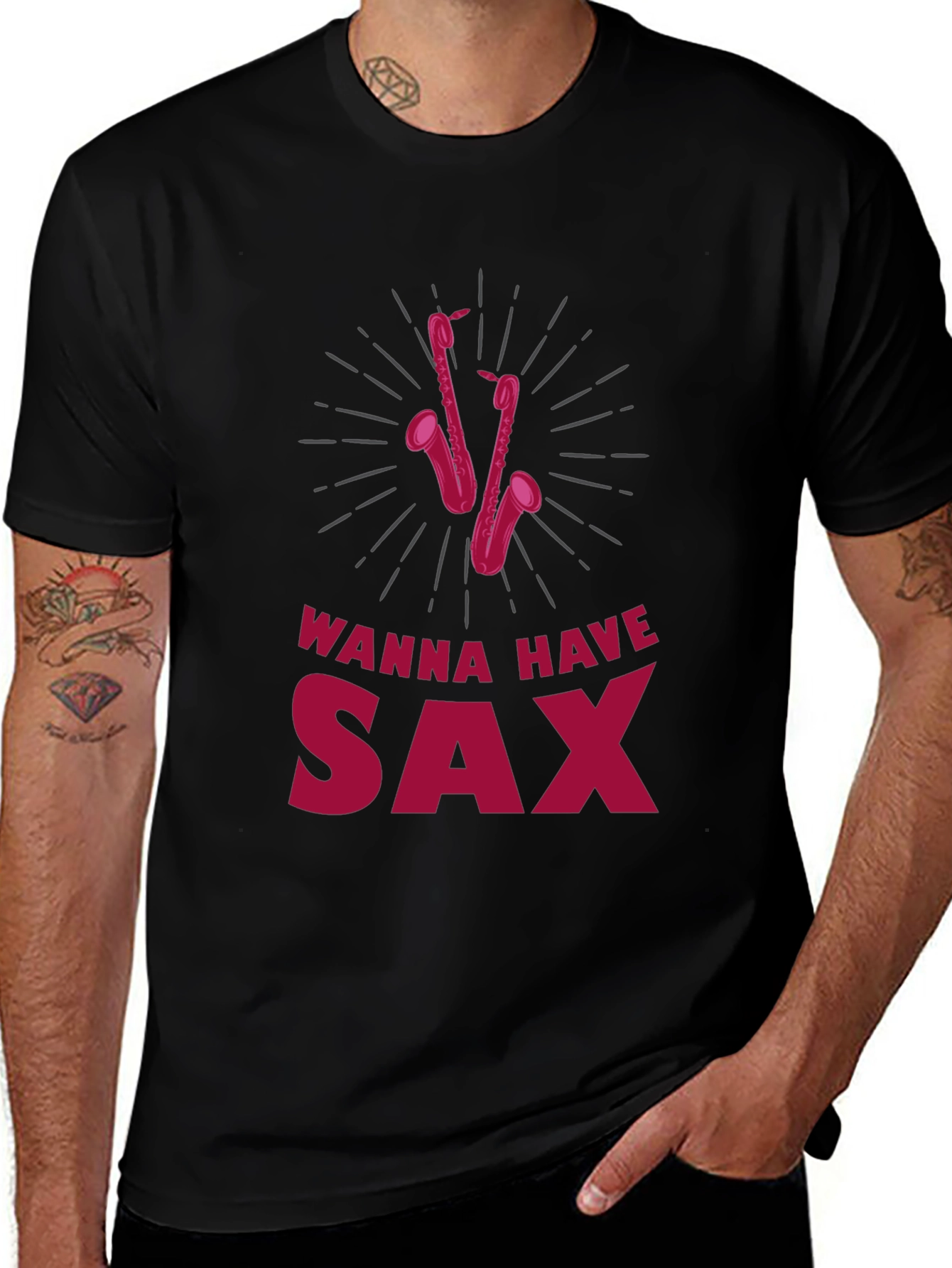Variant 6 of Wanna Have Sax T-Shirt - Fun Music Lover Tee