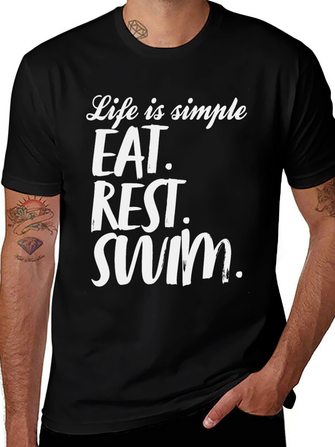 Variant 22 of Life is Simple: Eat, Rest, Swim T-Shirt
