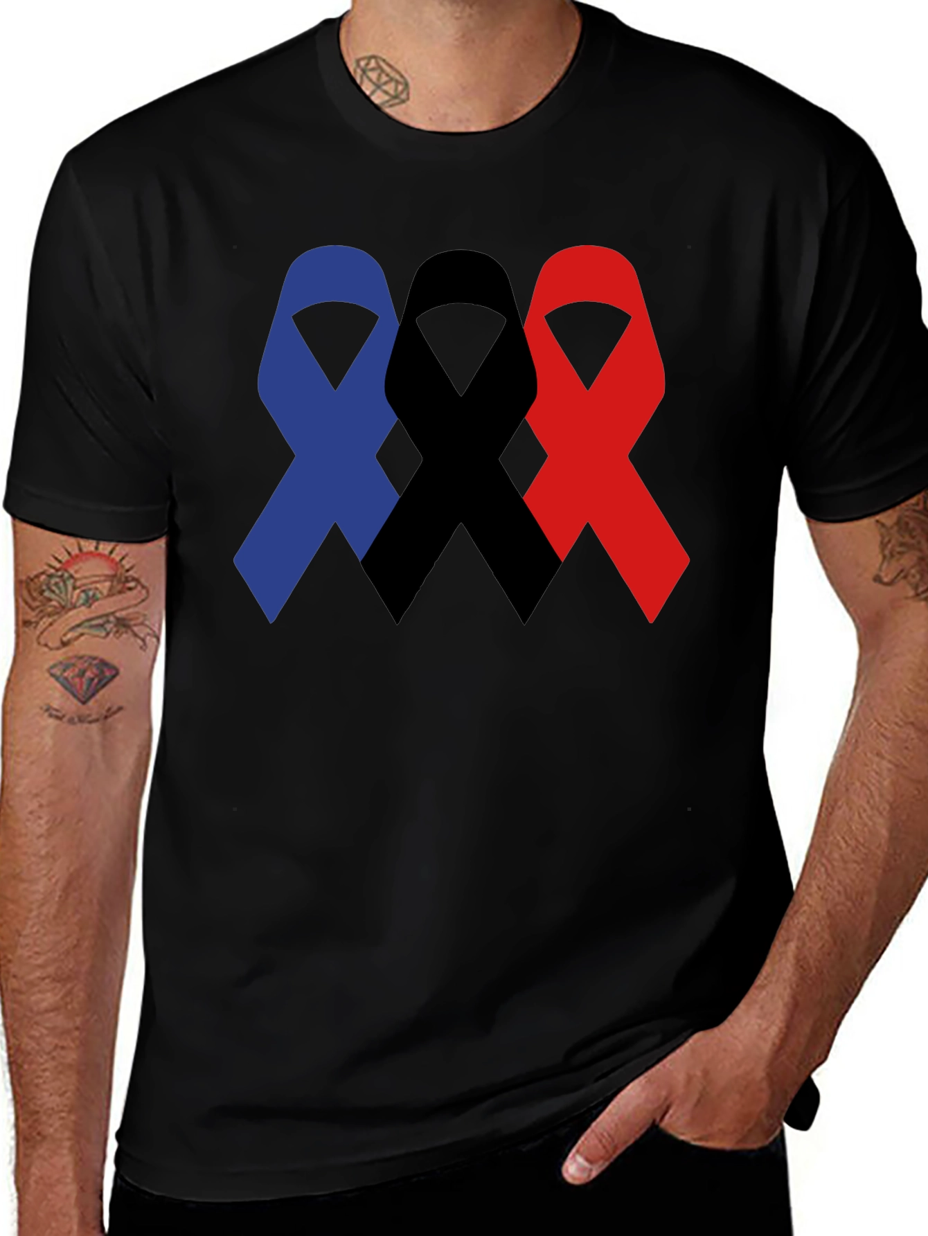 Variant 13 of Ribbon Trio T-Shirt - Awareness & Support