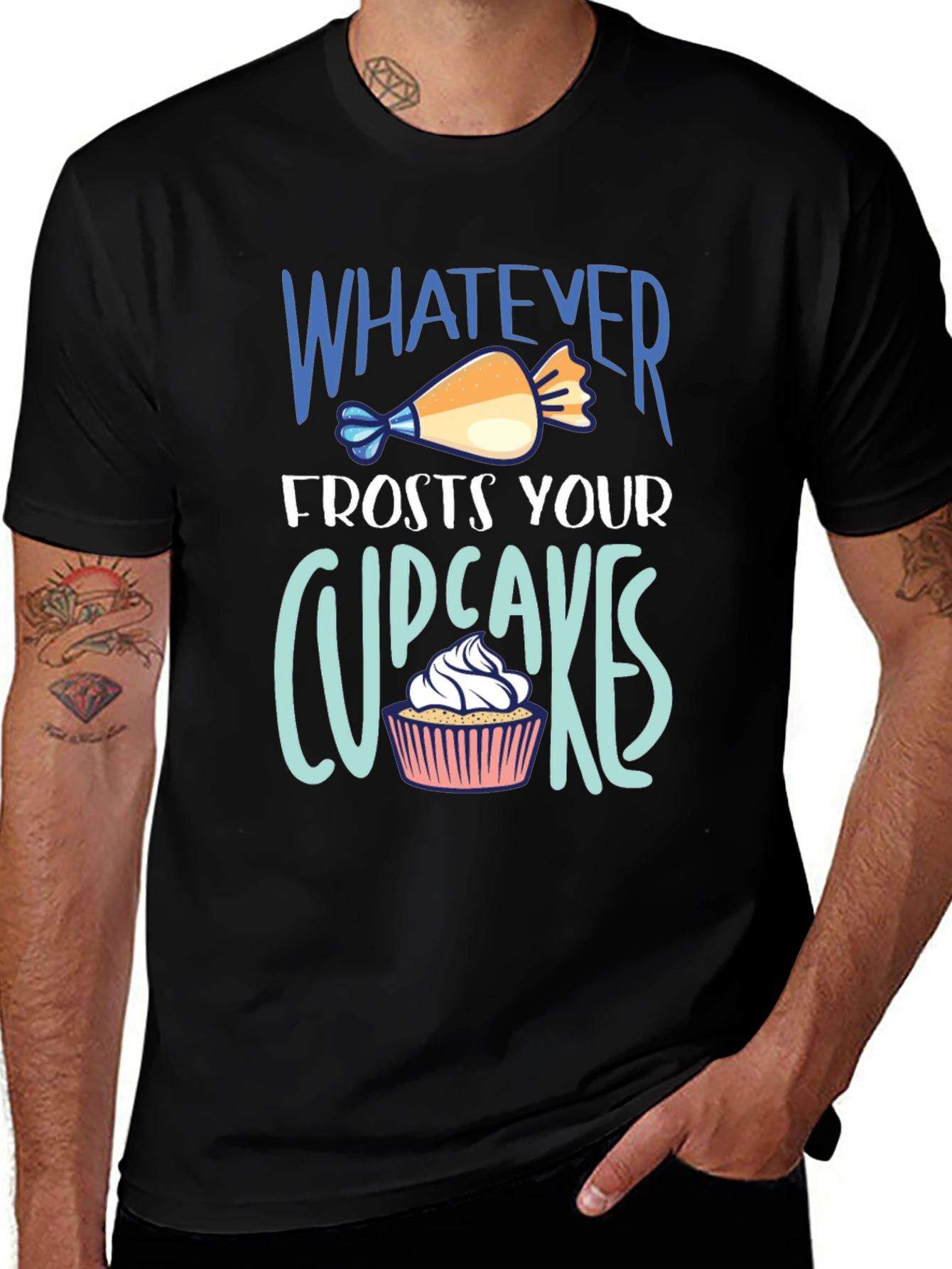 Variant 20 of Whatever Frosts Your Cupcakes Black Graphic Tee