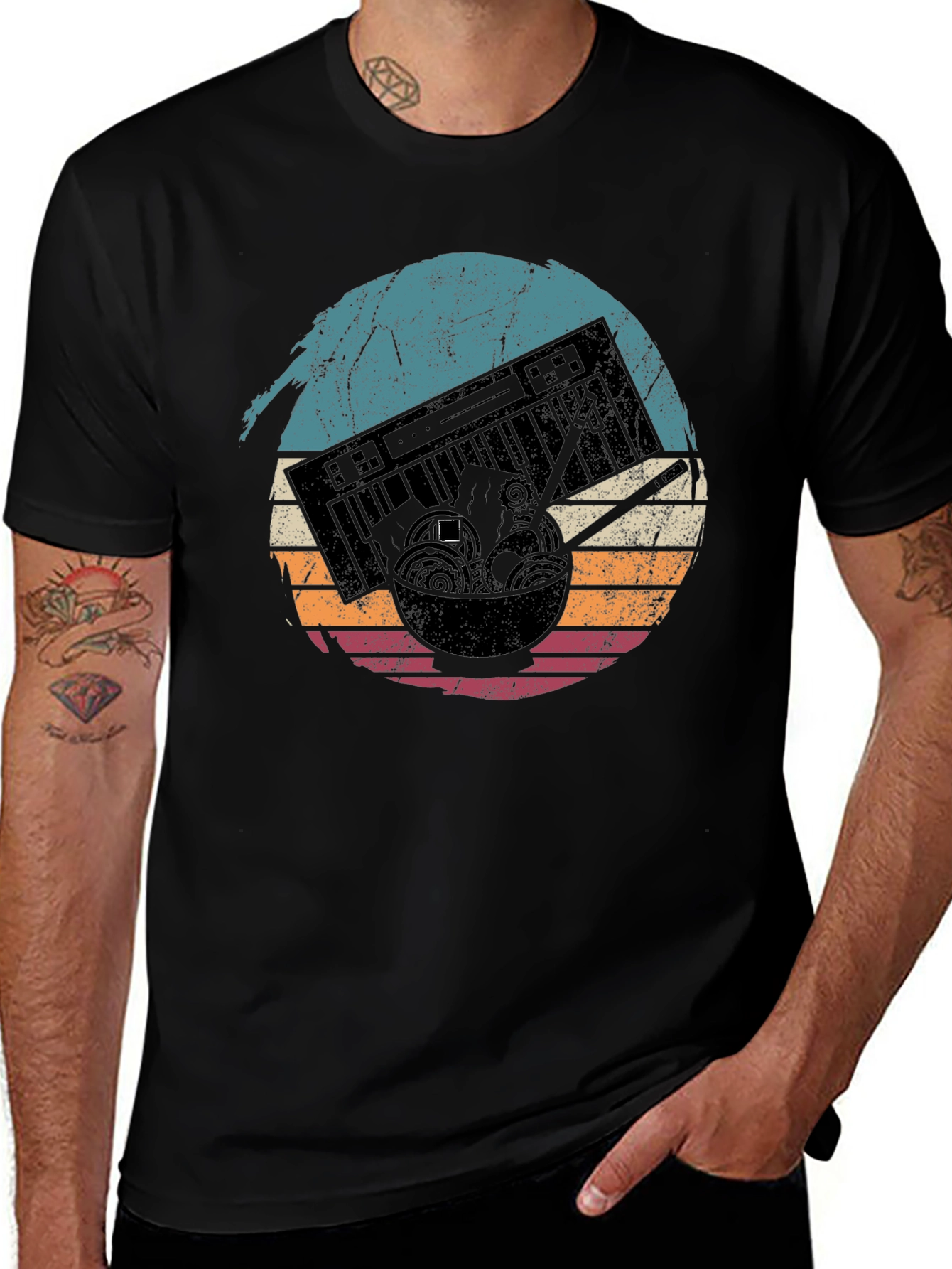 Variant 23 of Retro Ramen Keyboard T-Shirt