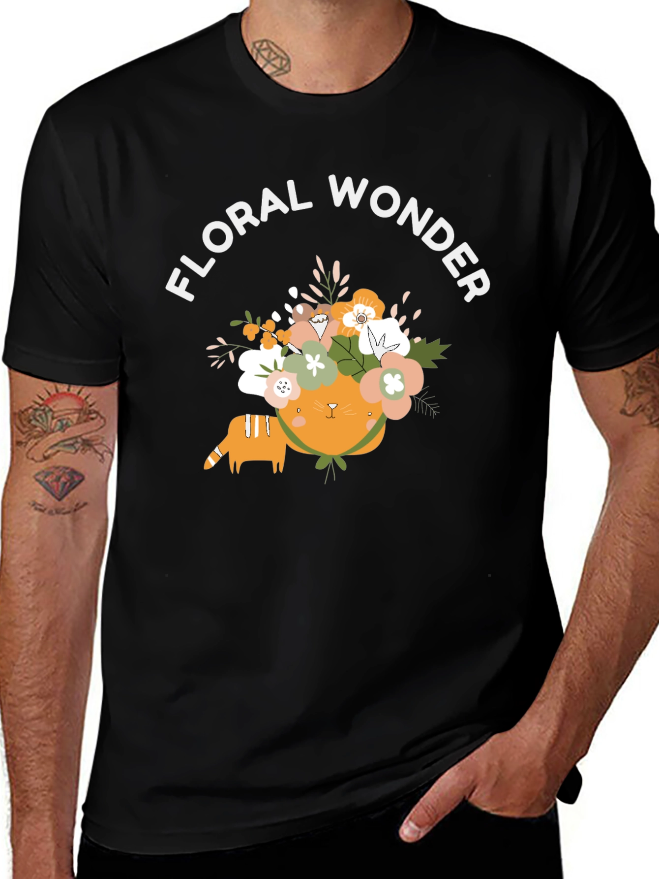 Variant 16 of Floral Wonder Cat Graphic Tee