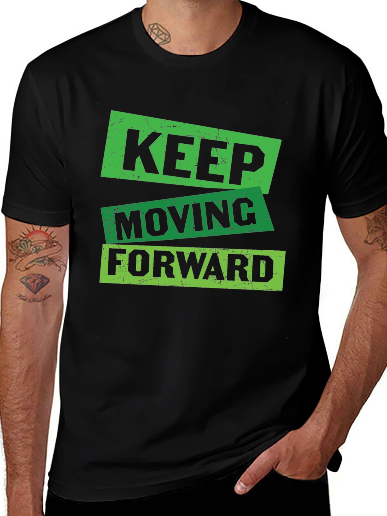 Black Keep Moving Forward Graphic T-Shirt main image