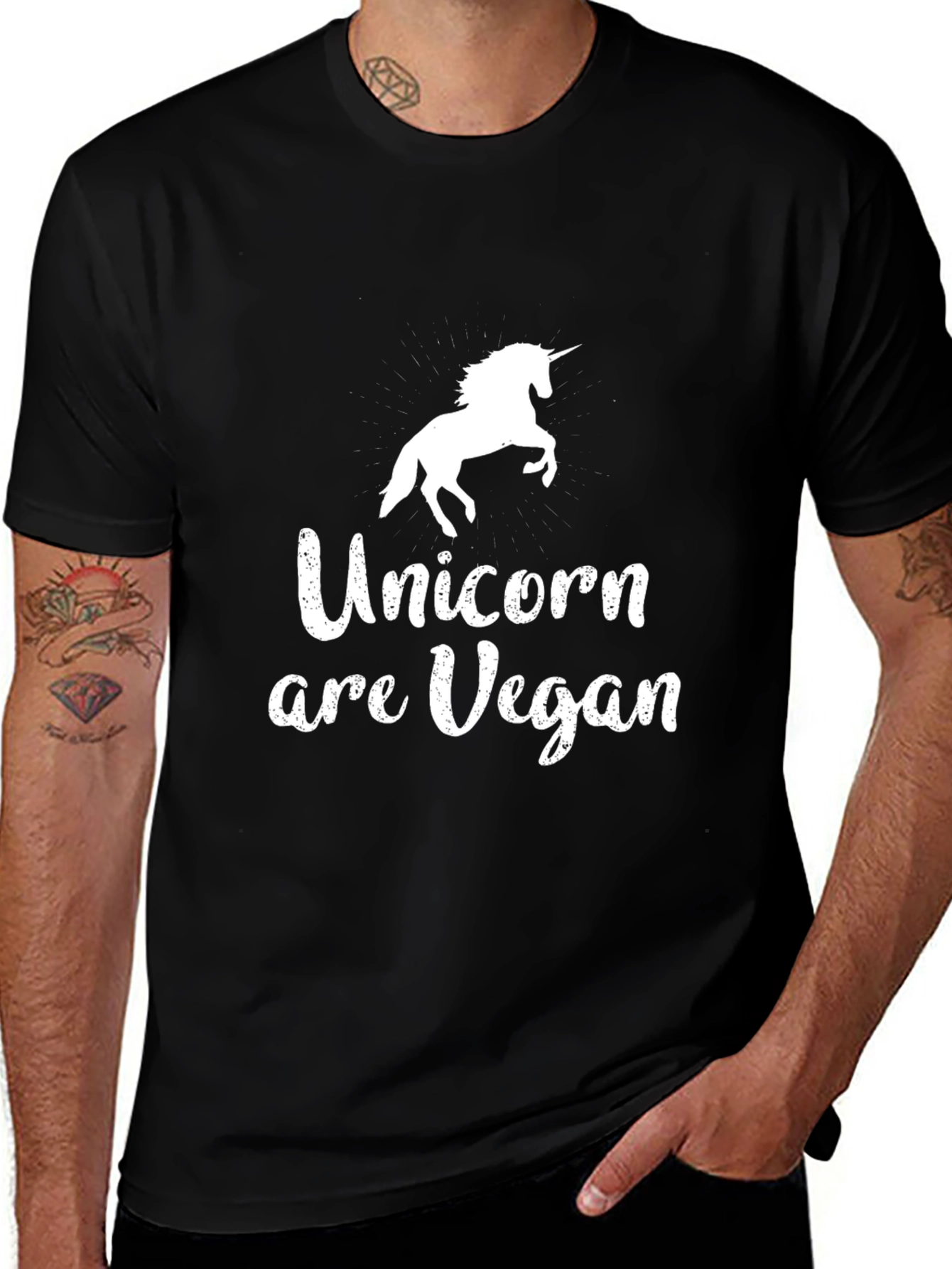 Variant 5 of Unicorns Are Vegan Black T-Shirt