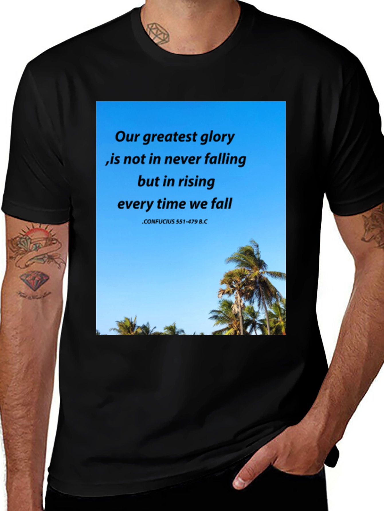 Variant 2 of Inspirational Confucius Quote Graphic T-Shirt