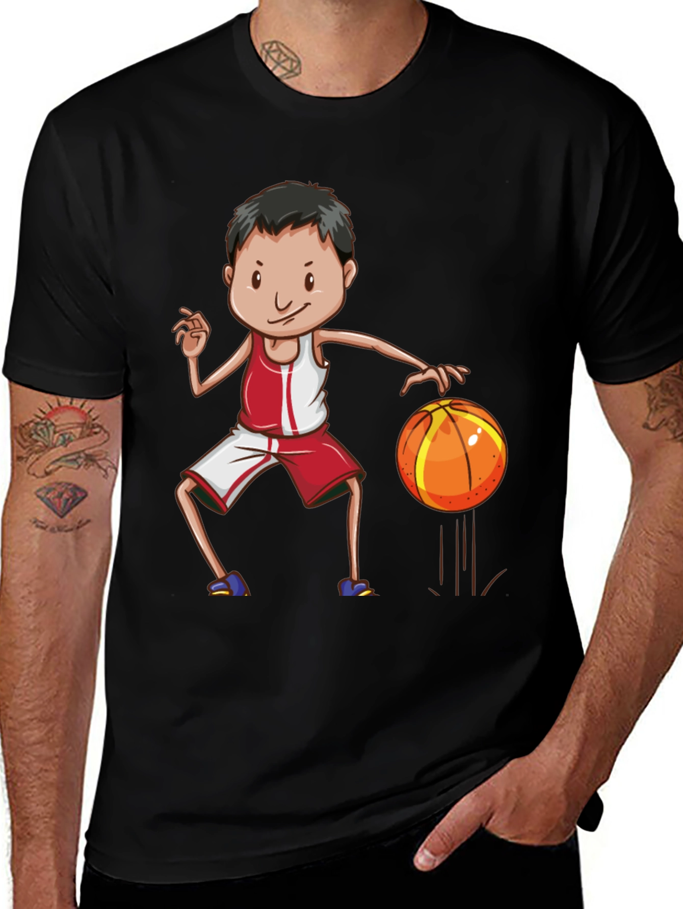 Variant 22 of Cartoon Basketball Player Graphic T-Shirt
