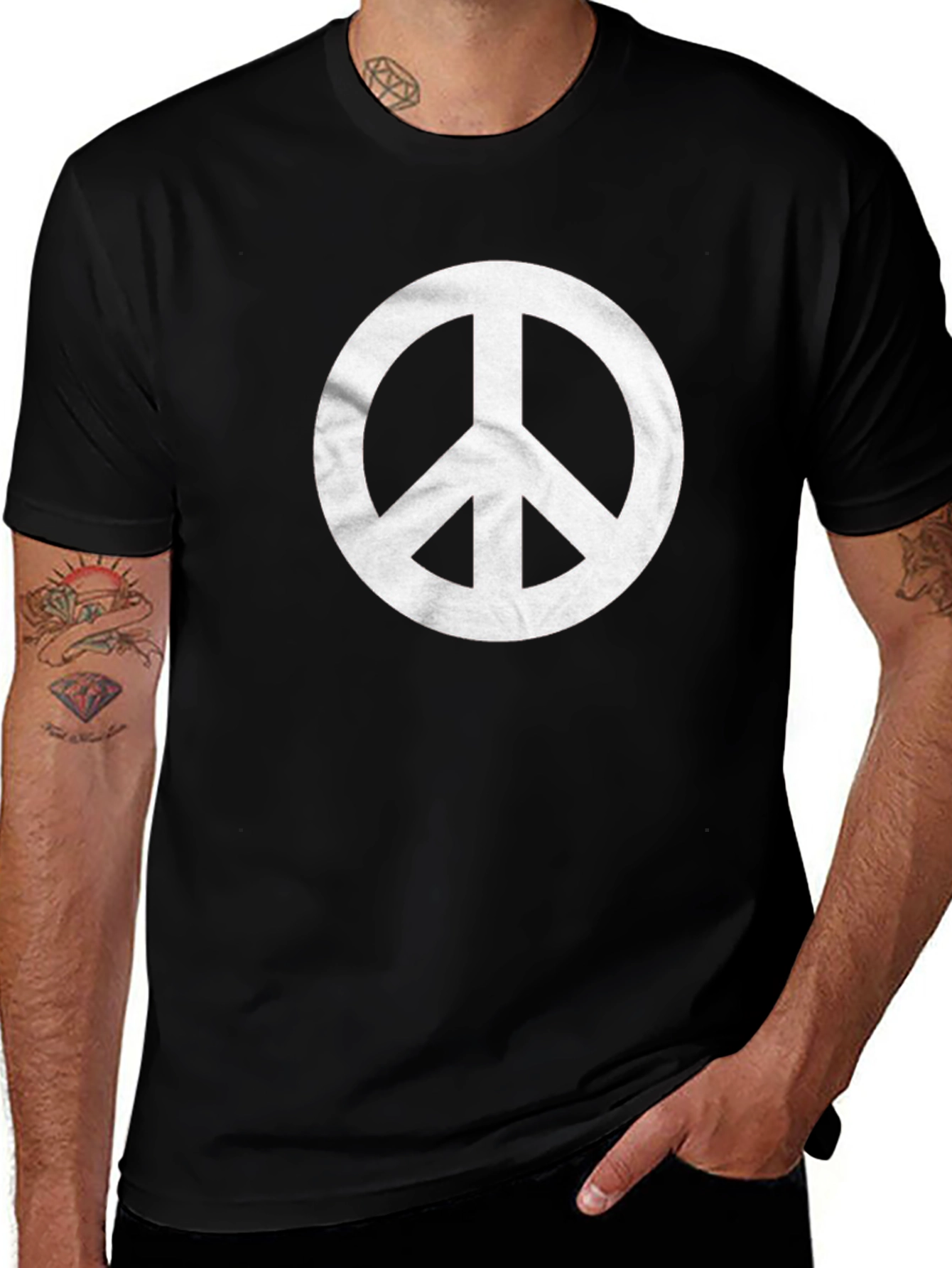 Variant 17 of Peace Sign Black T-Shirt