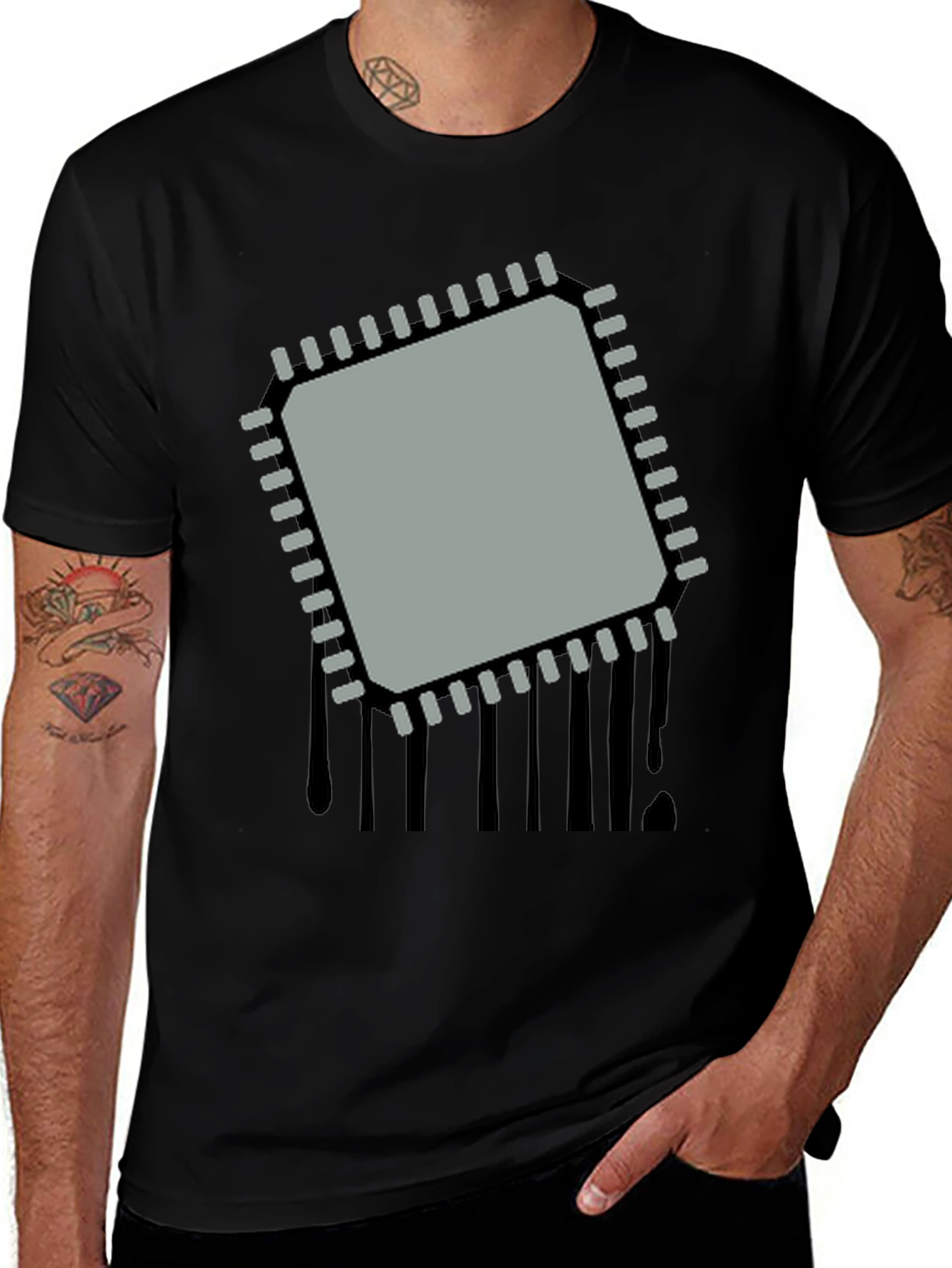 Variant 10 of Tech Chip Graphic T-Shirt - Modern Geek Style