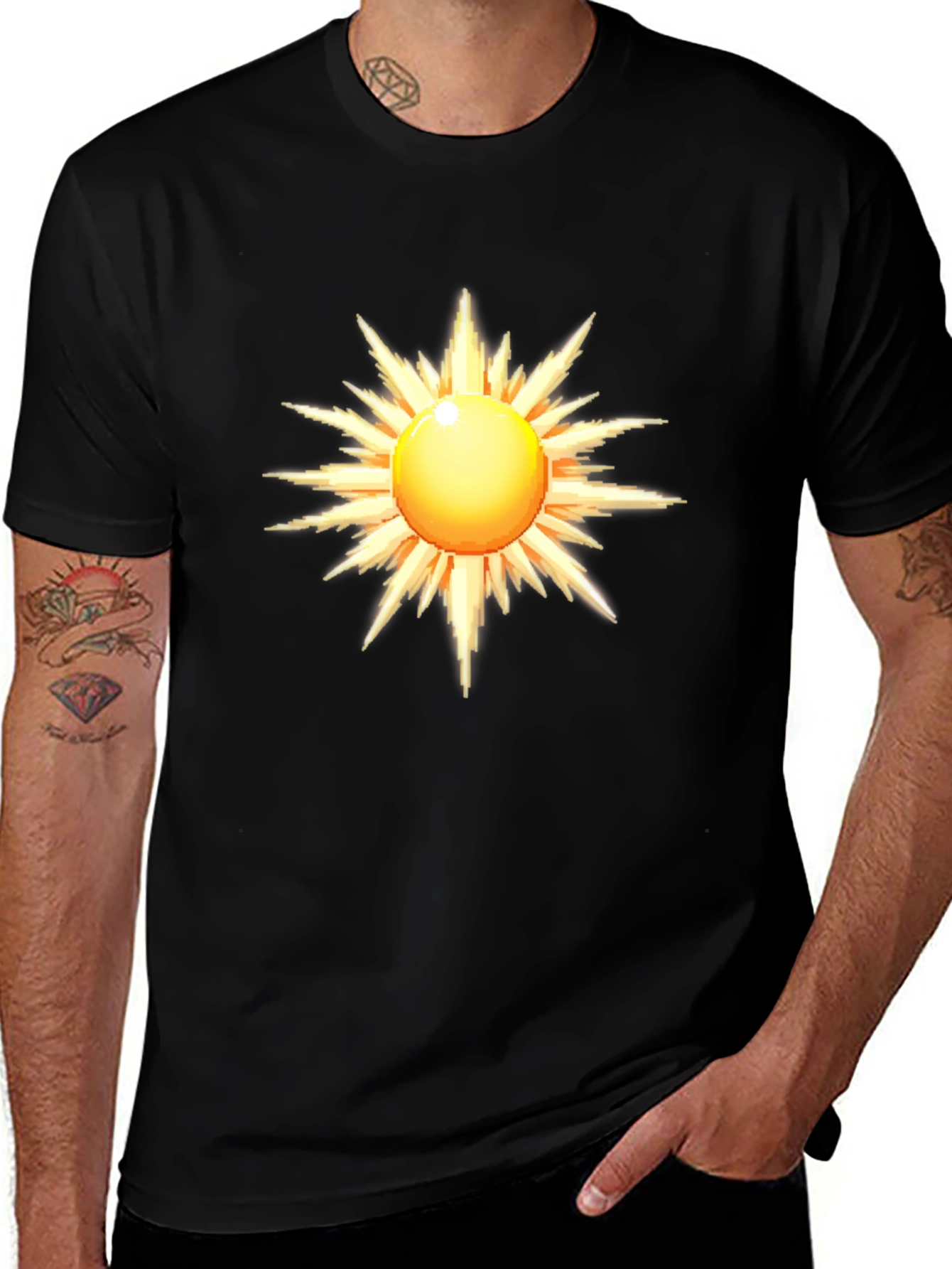 Variant 10 of Radiant Sun Graphic Black T-Shirt