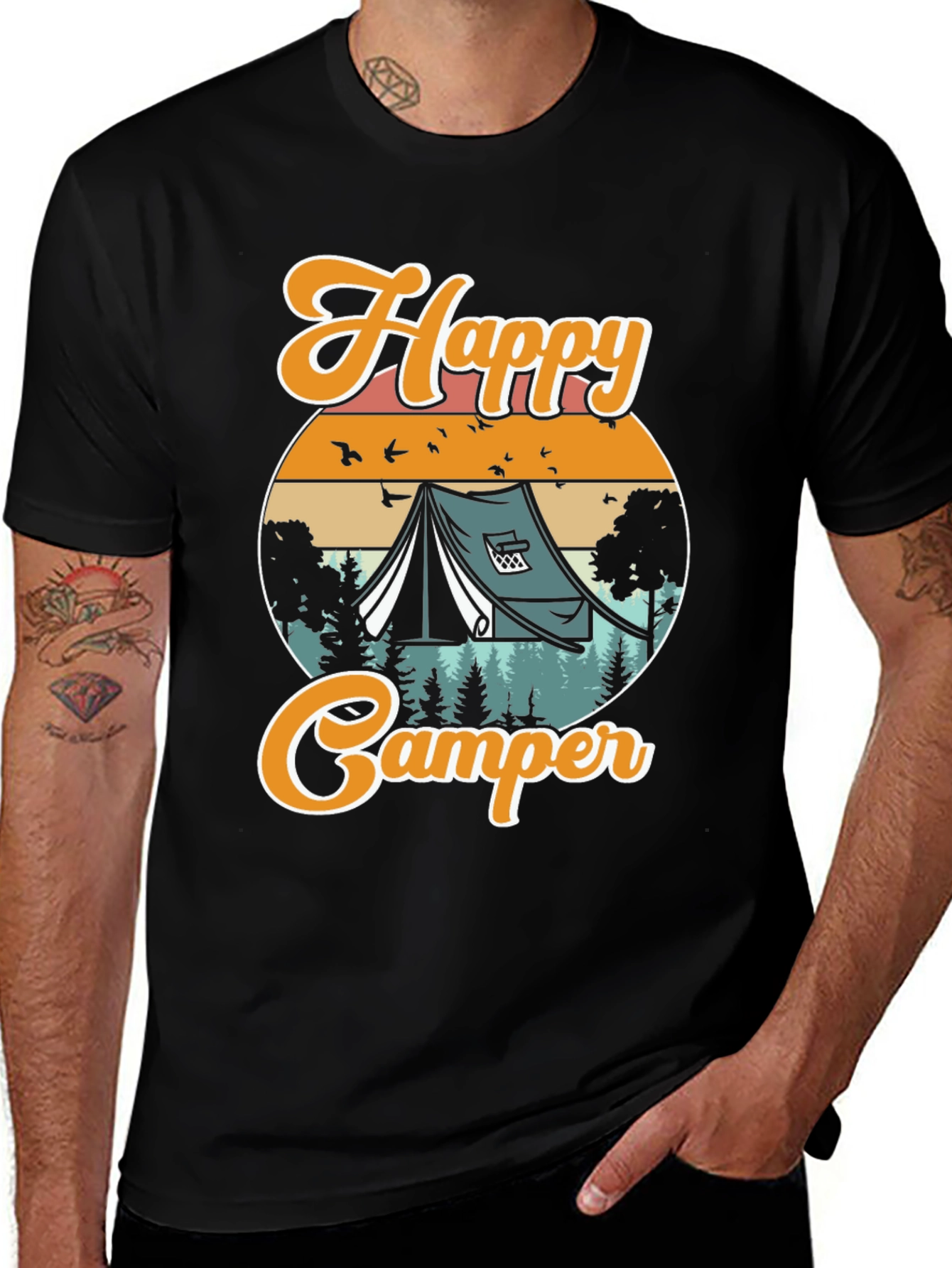 Variant 27 of Happy Camper Graphic T-Shirt - Camping Adventure Tee