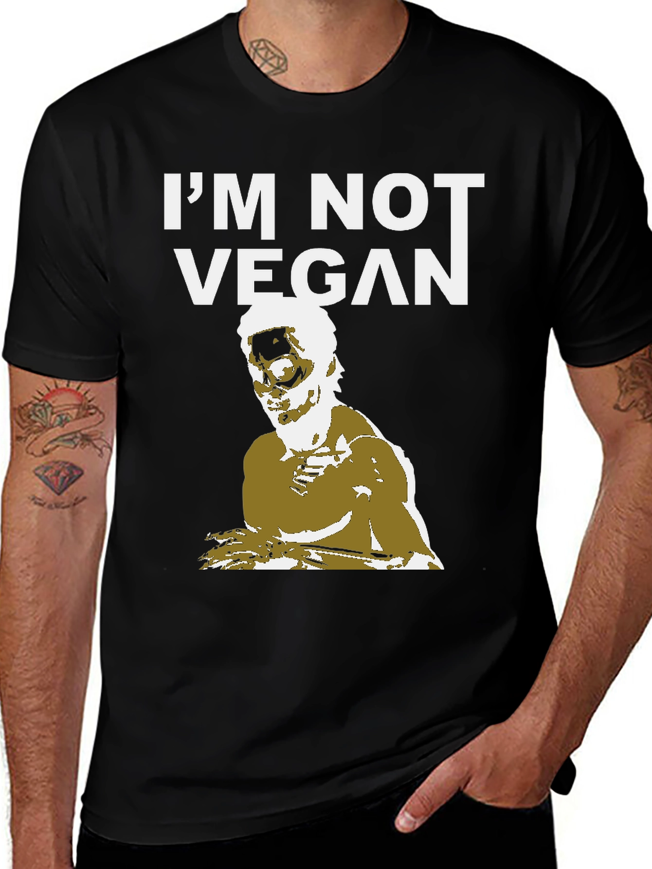 Variant 27 of I'm Not Vegan Graphic T-Shirt - Black