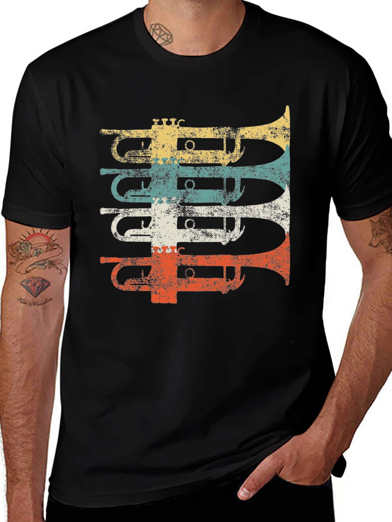 Variant 30 of Retro Trumpet T-Shirt - Musical Instrument Tee