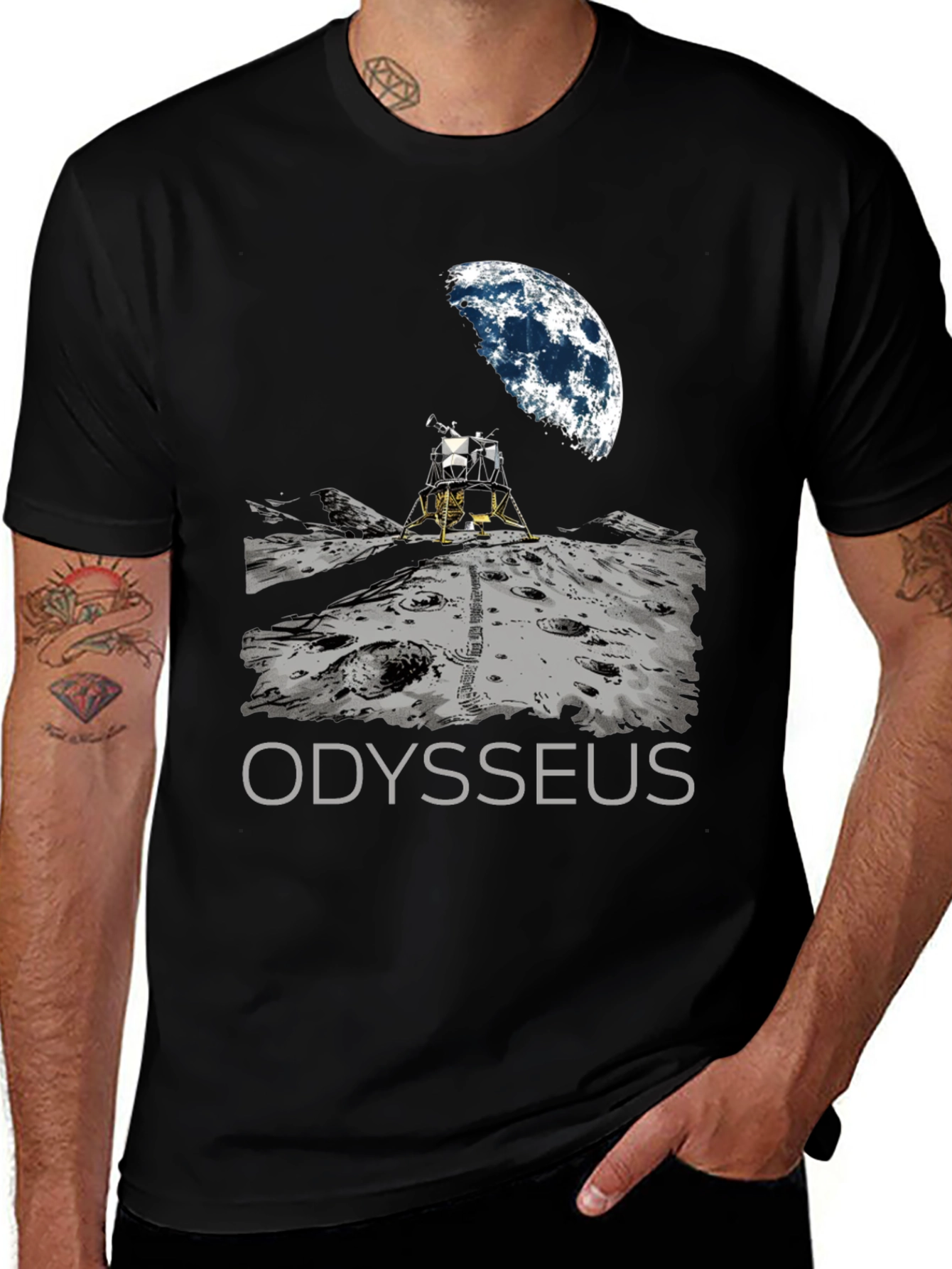 Variant 7 of Odysseus Moon Landing Graphic Tee