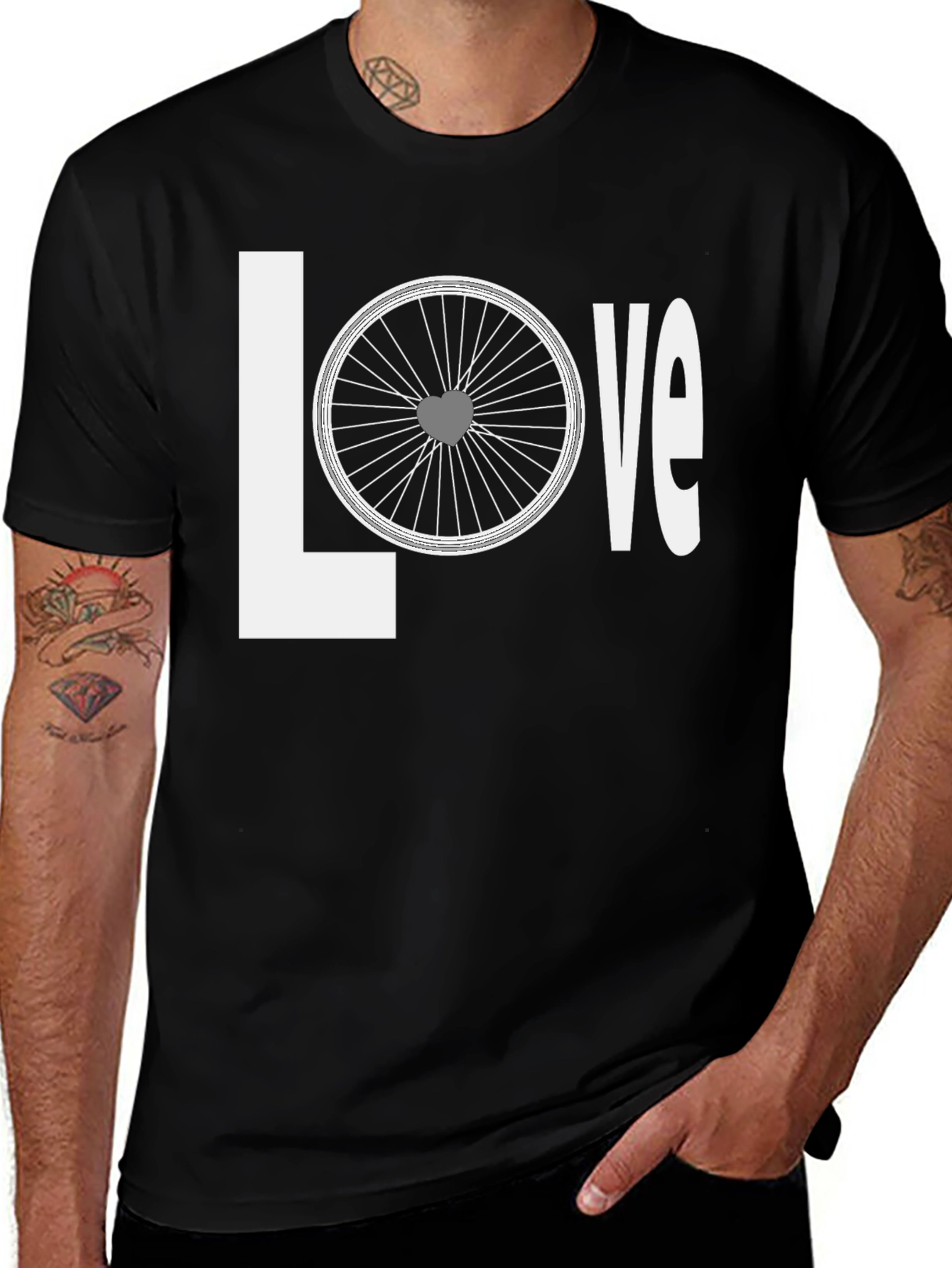 Variant 5 of Love to Bike T-Shirt - Black, Graphic Tee
