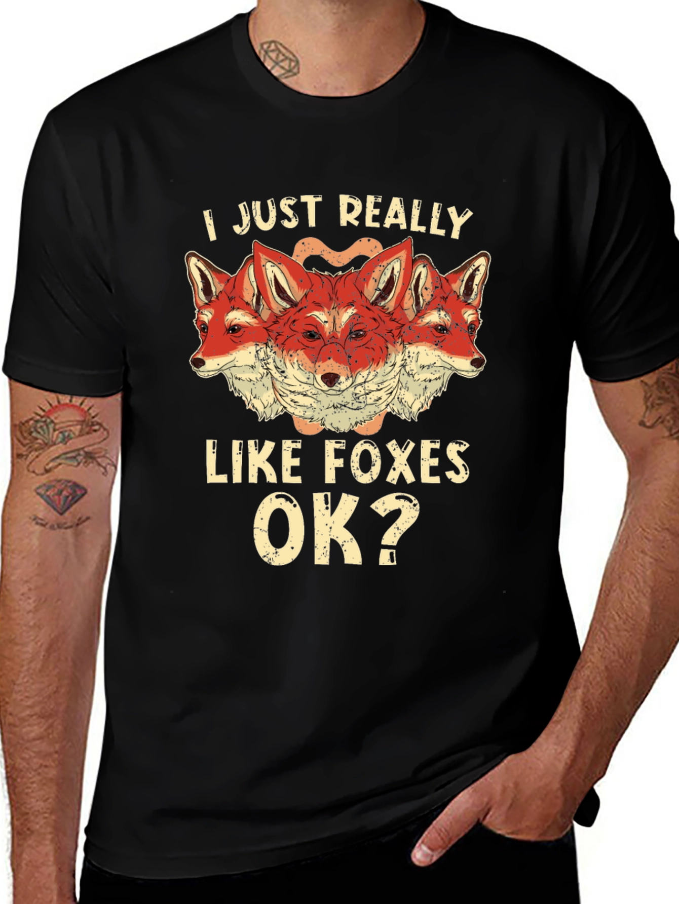 Variant 2 of I Just Really Like Foxes OK? Men's T-Shirt