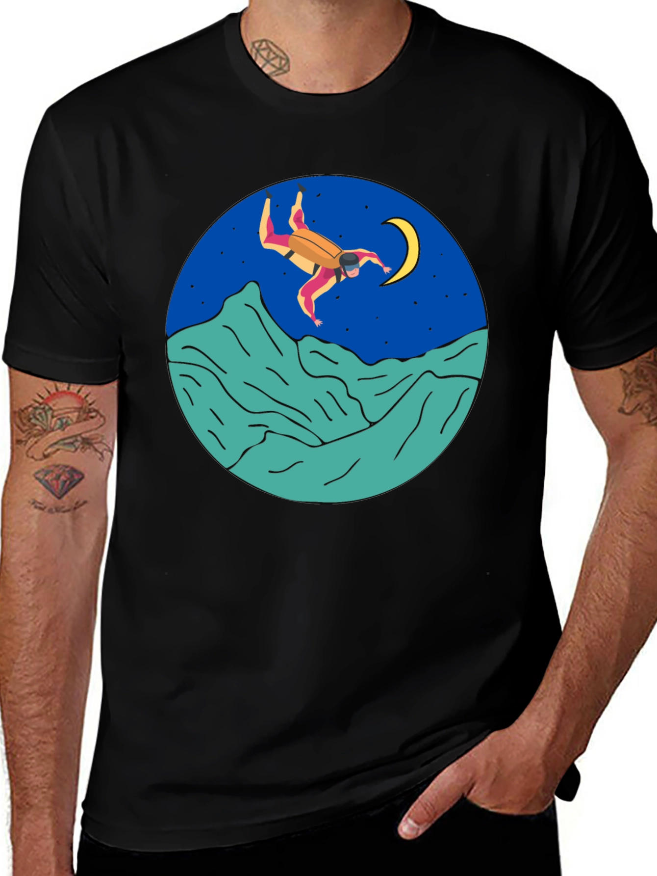 Variant 11 of Night Skydiving T-Shirt