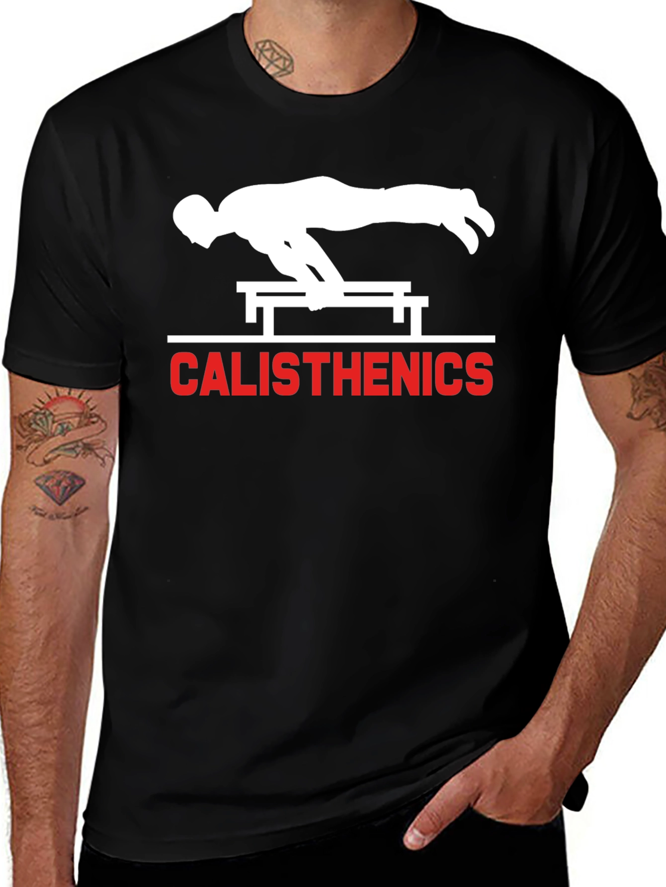 Variant 24 of Calisthenics T-Shirt: Strength & Fitness Design