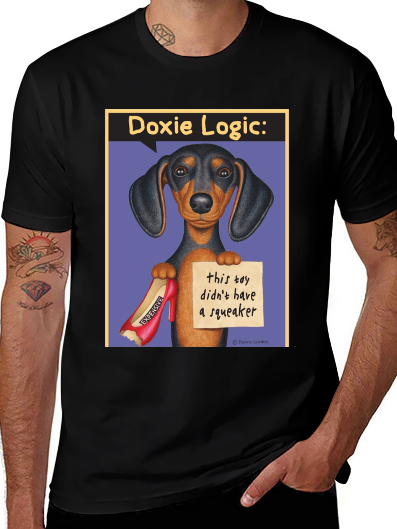 Dachshund Logic T-Shirt: "No Squeaker" Funny Dog Tee