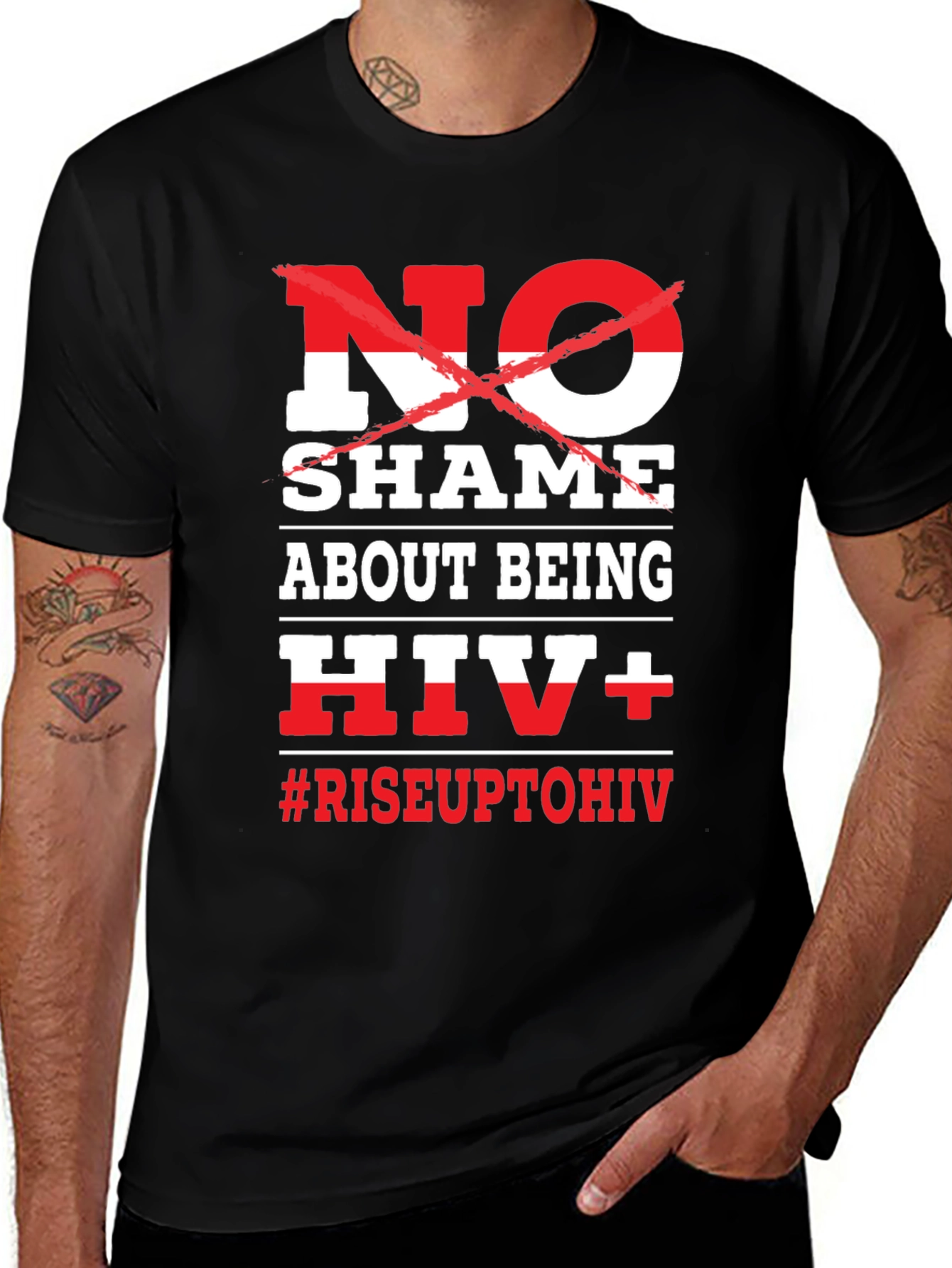 Variant 7 of No Shame About Being HIV+ T-Shirt