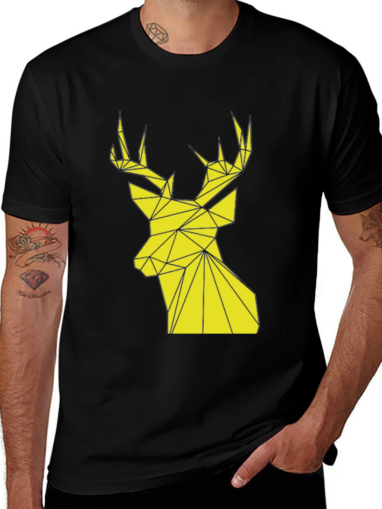 Variant 11 of Geometric Deer Graphic Tee - Modern Style