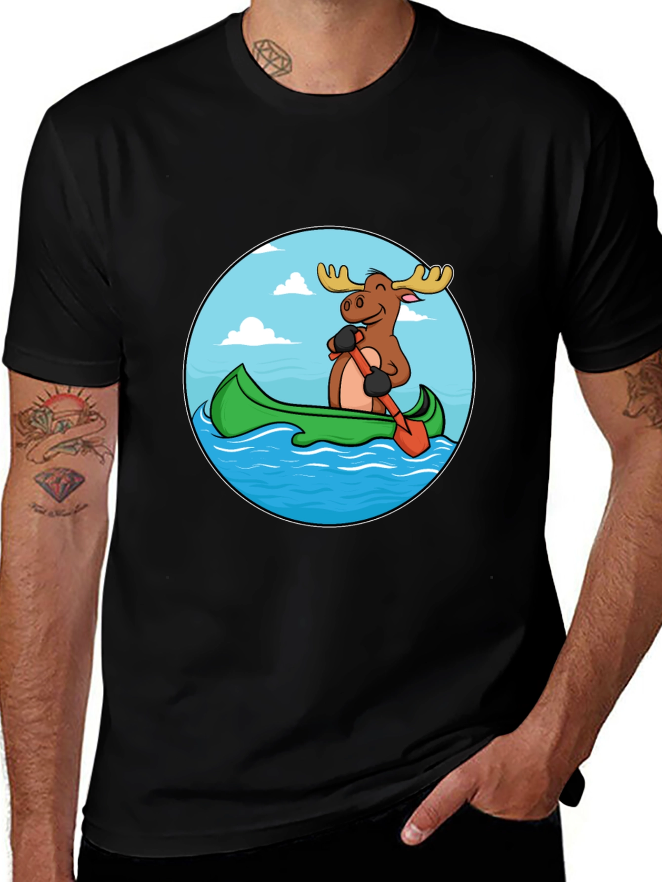 Variant 24 of Moose Canoe Adventure T-Shirt - Black