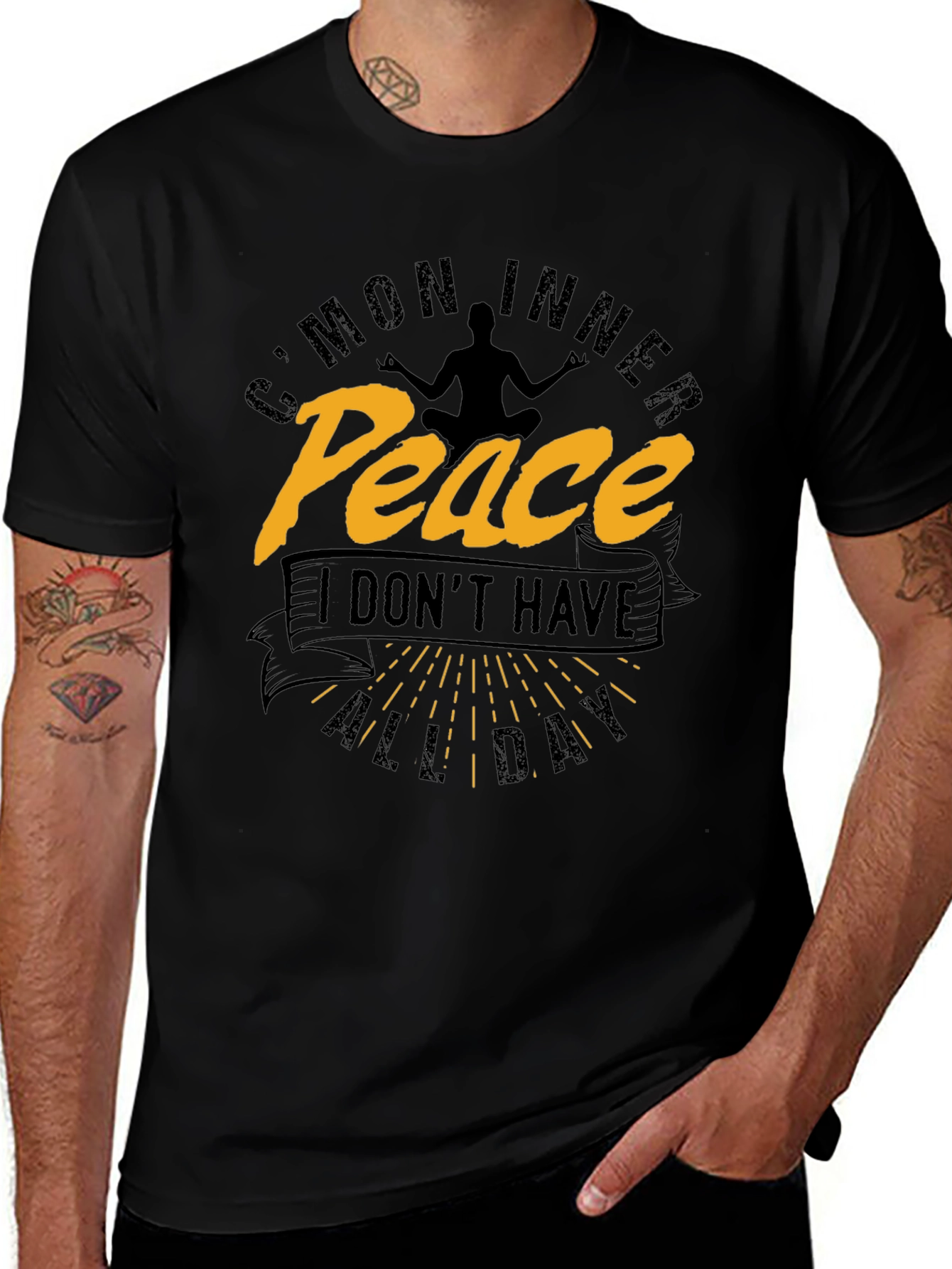 Variant 3 of Inner Peace Yoga T-Shirt - Funny Sarcastic Zen Tee